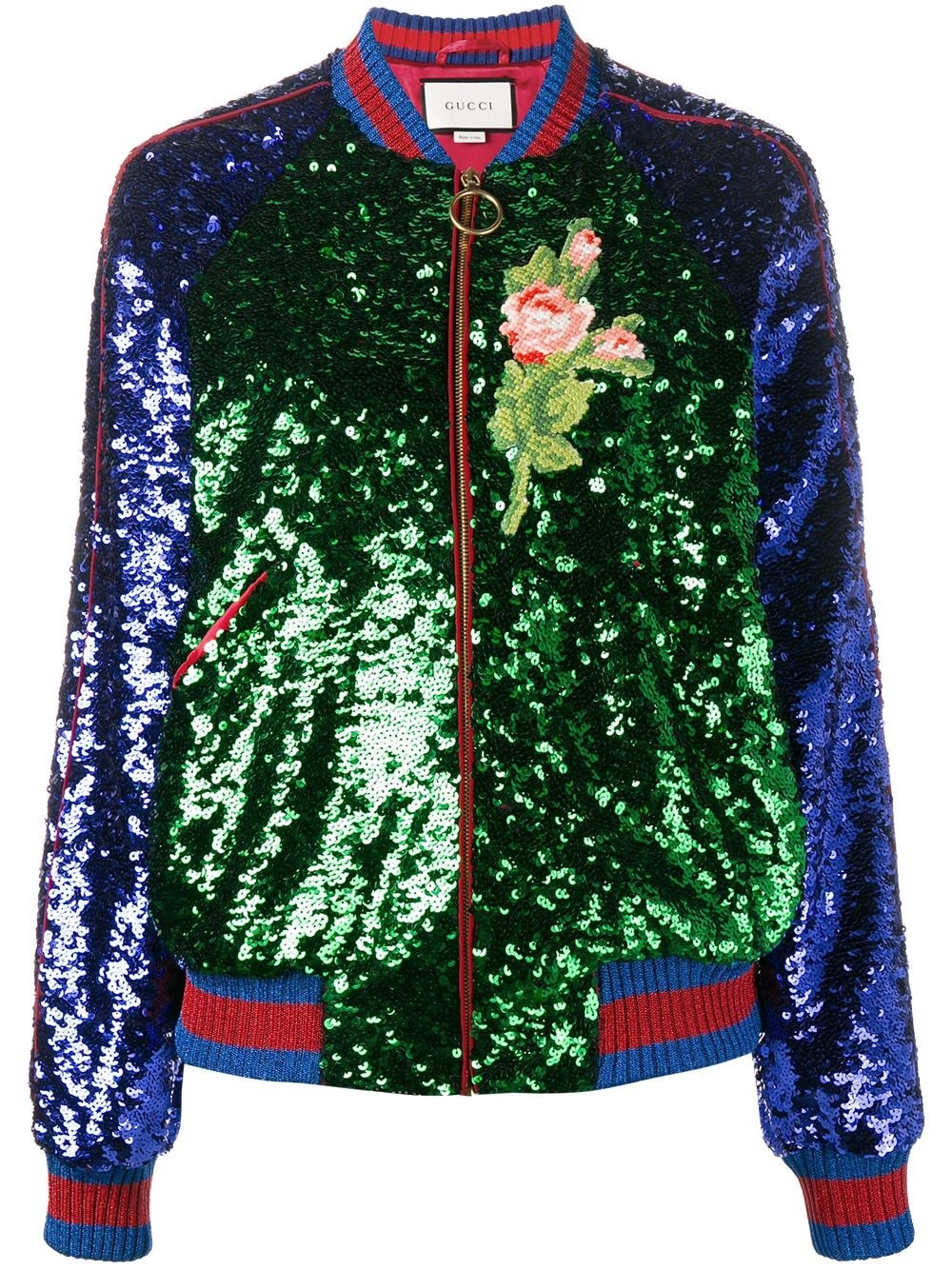 sequin embellished bomber jacket - 1