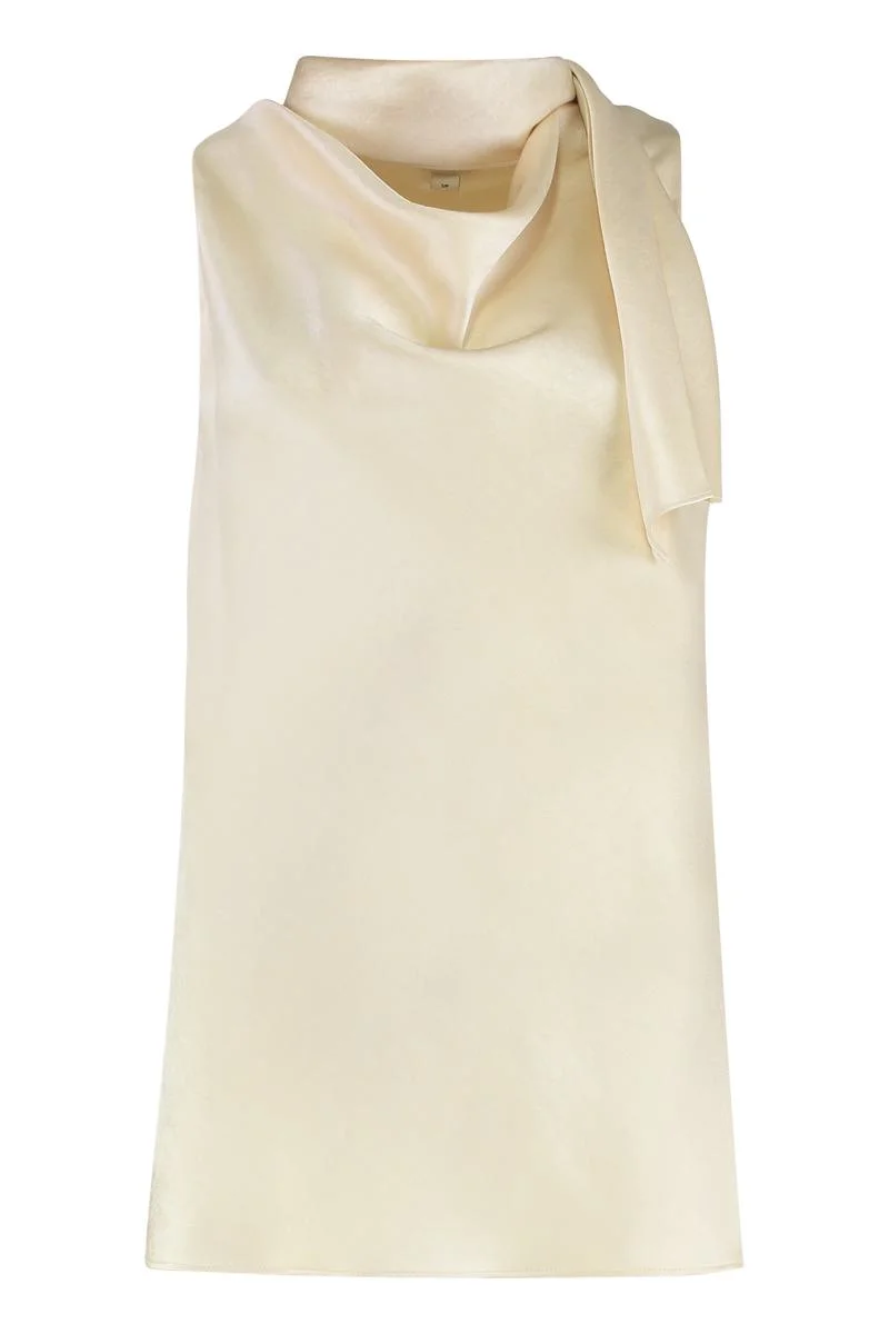 Vince Satin Top With Scarf - 1