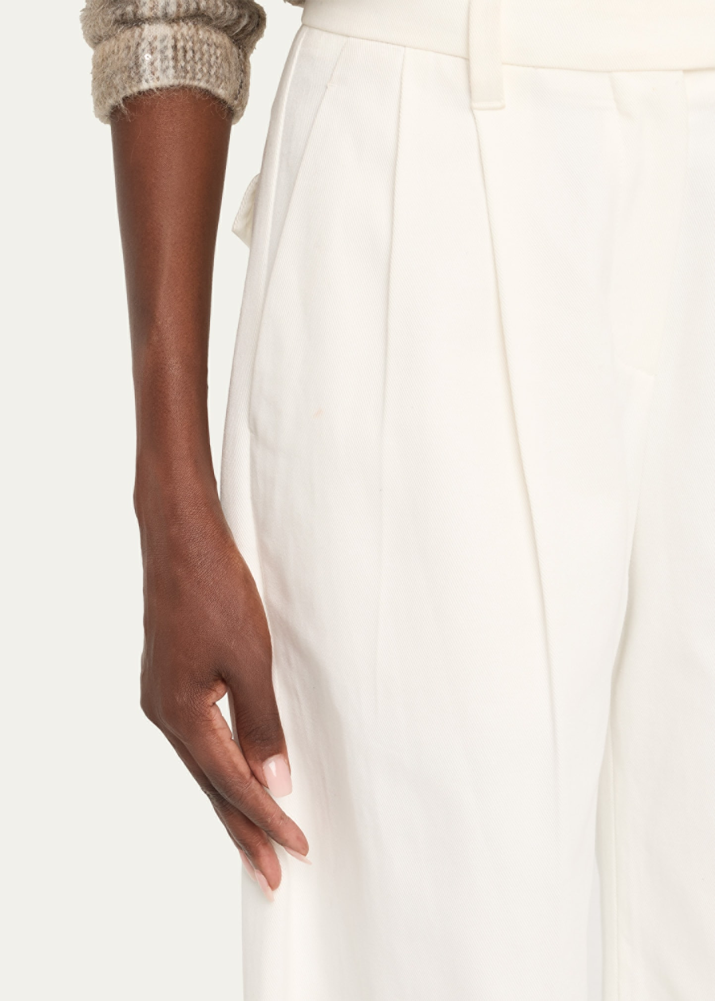 Pleated Cotton Barrel-Leg Tailored Pants - 5