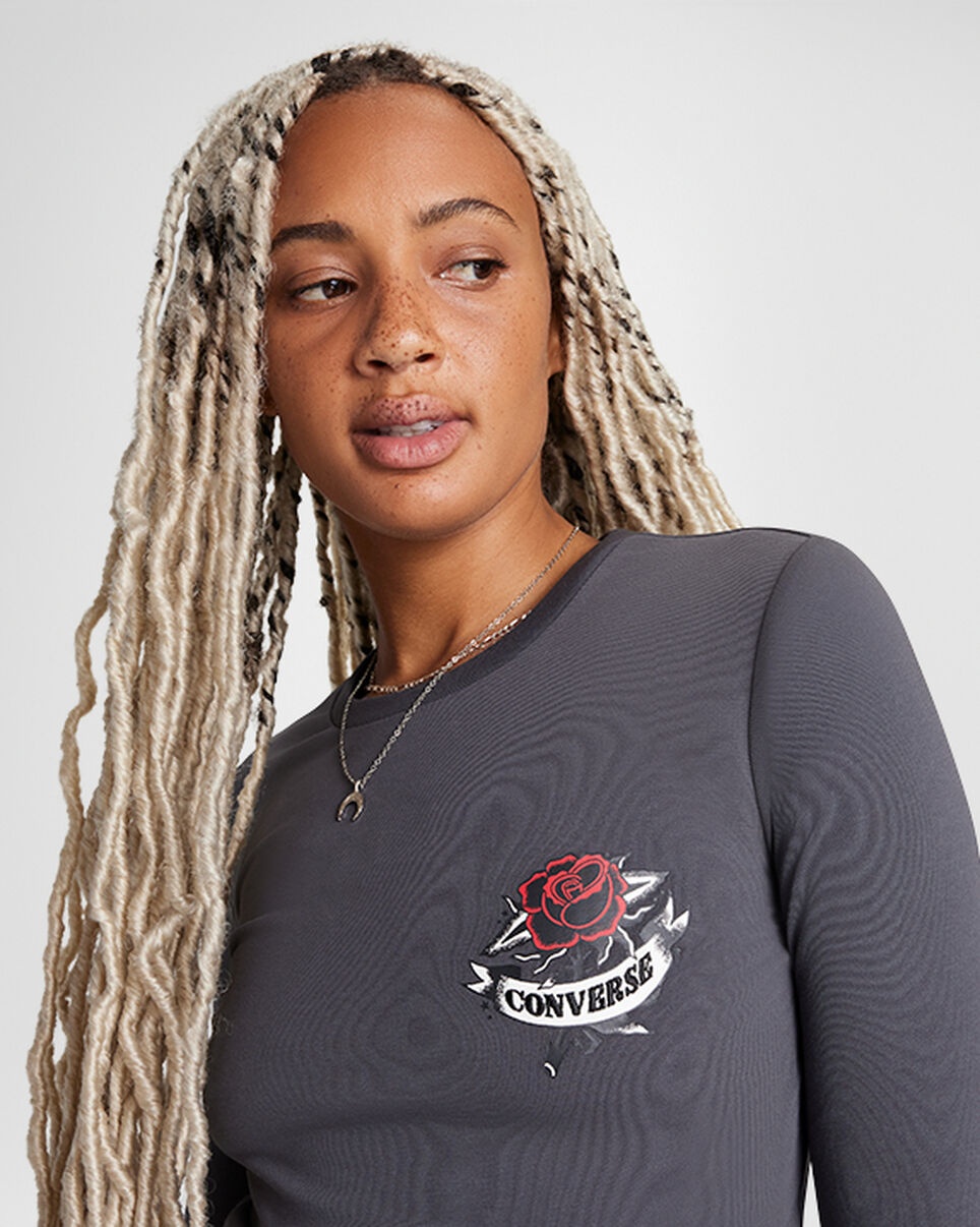 Rose Tattoo Long Sleeve T-Shirt - 4