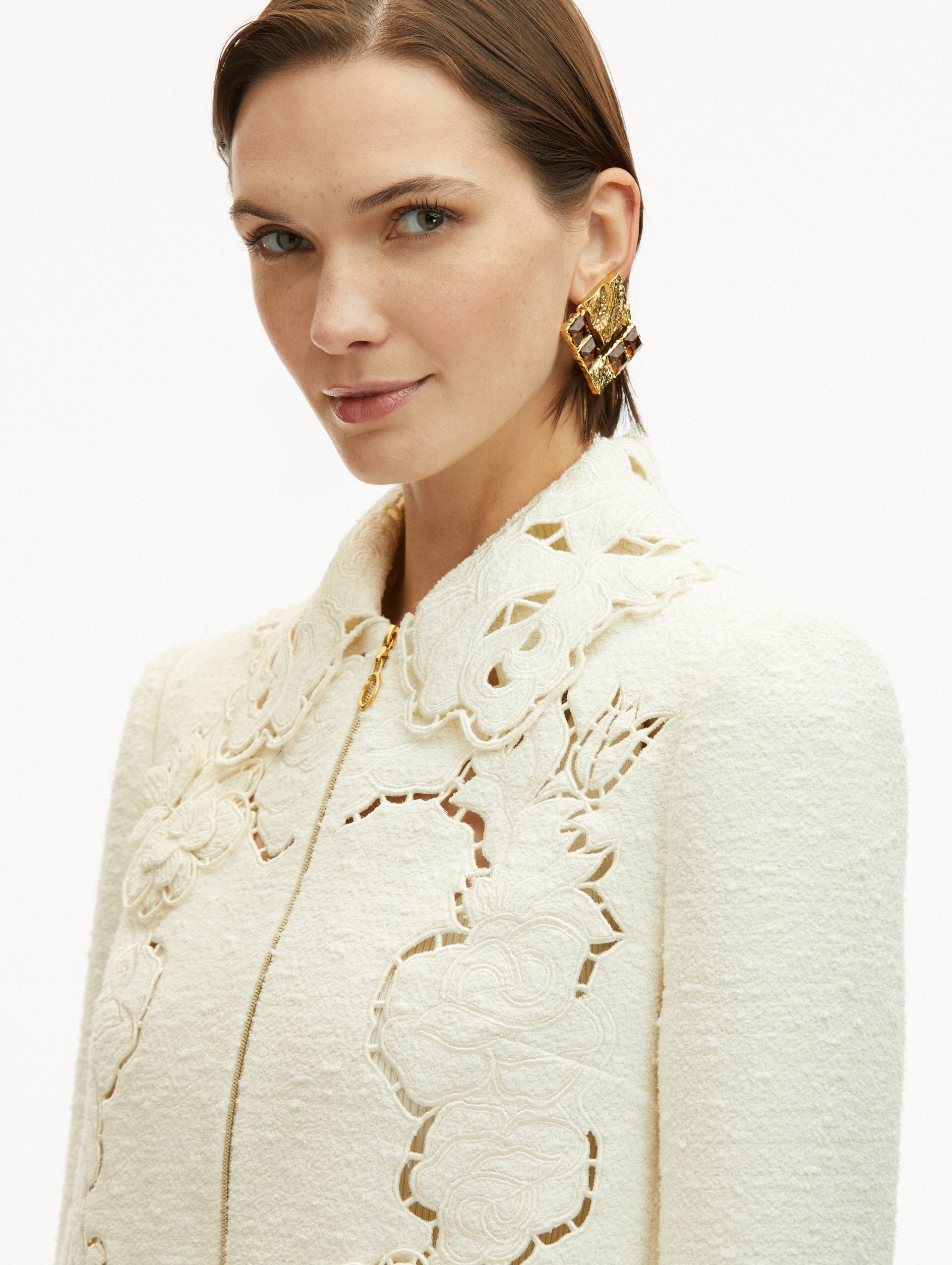 ENGLISH ROSE CUTOUT TWEED JACKET - 6