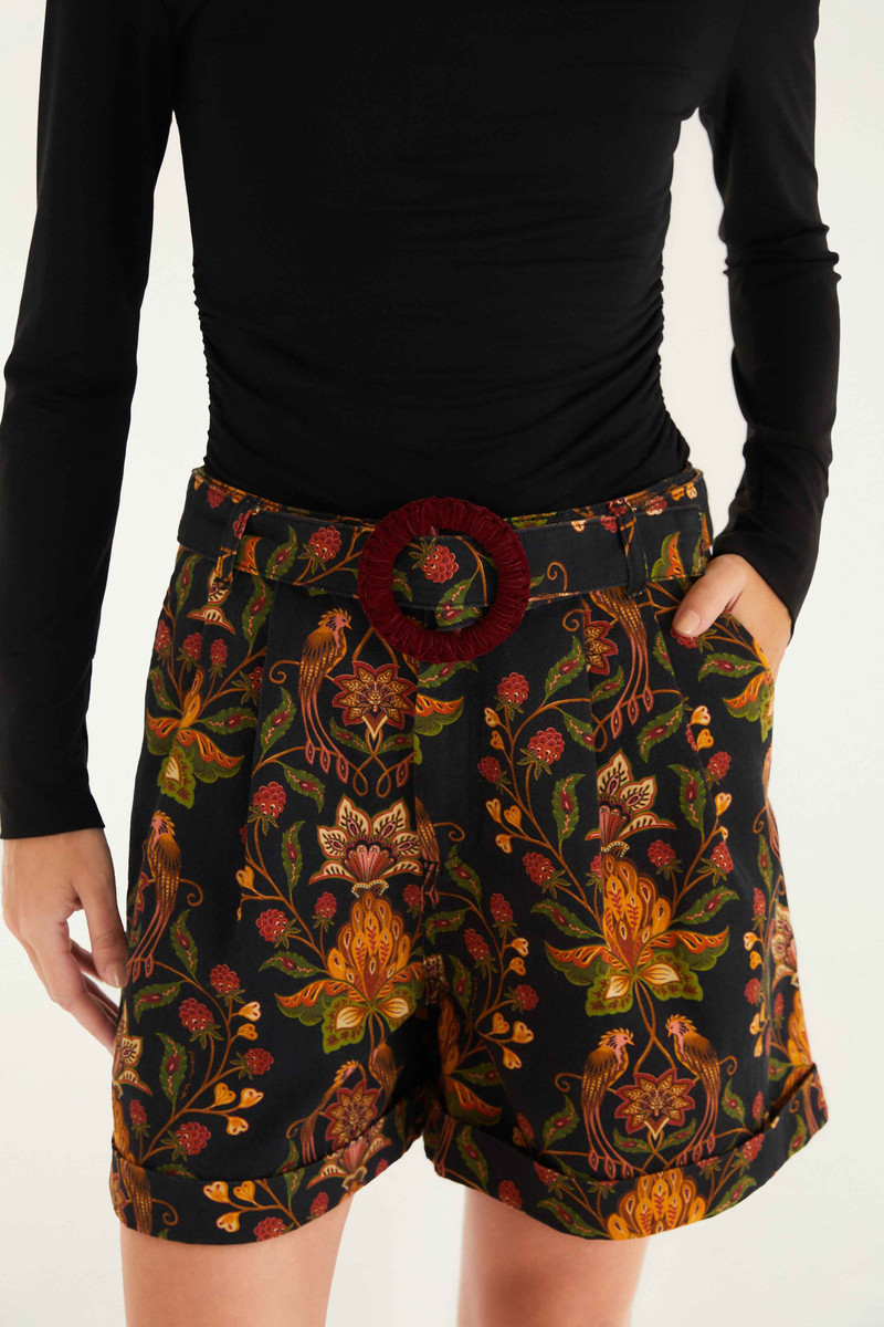 FARM RIO Black Berry Garden Shorts outlook