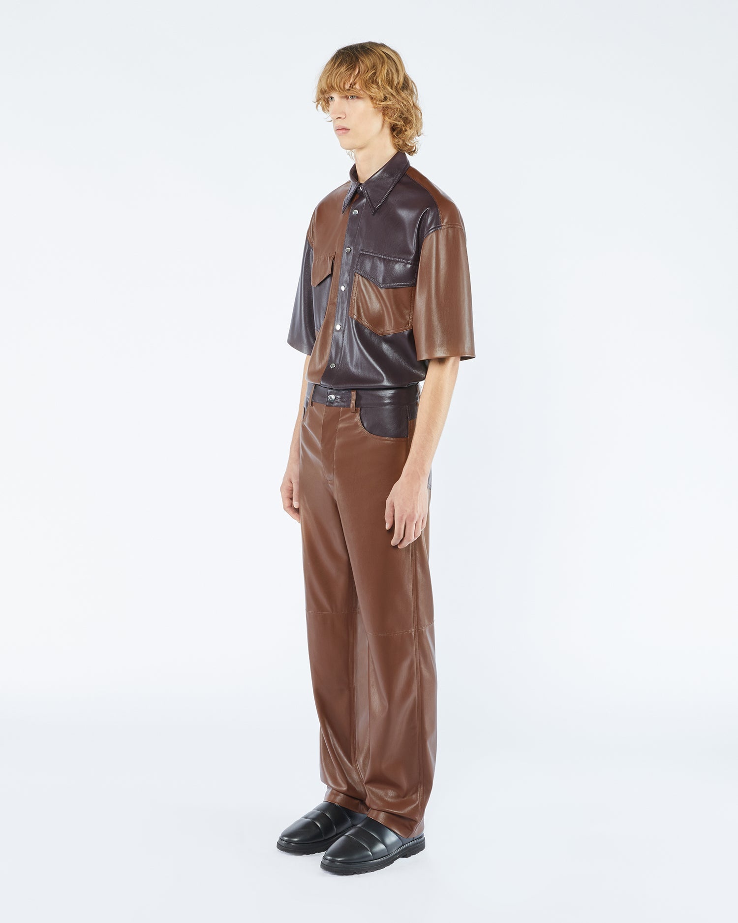 ARIC - ANEW Upcycled patchwork pants - Aubergine/Rootbeer - 3