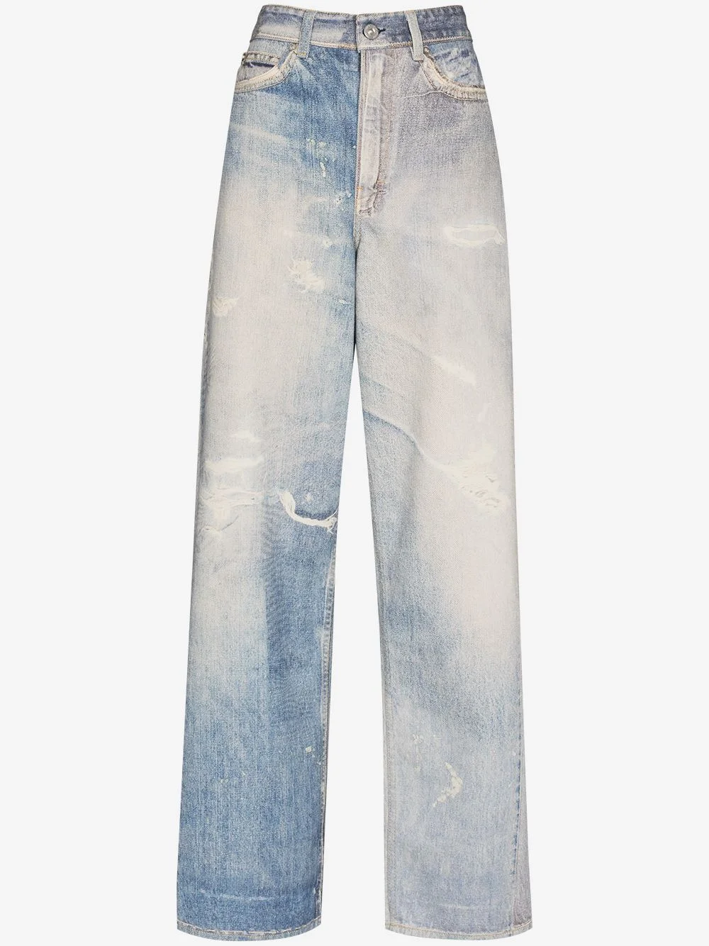 full cut distressed jeans - 1