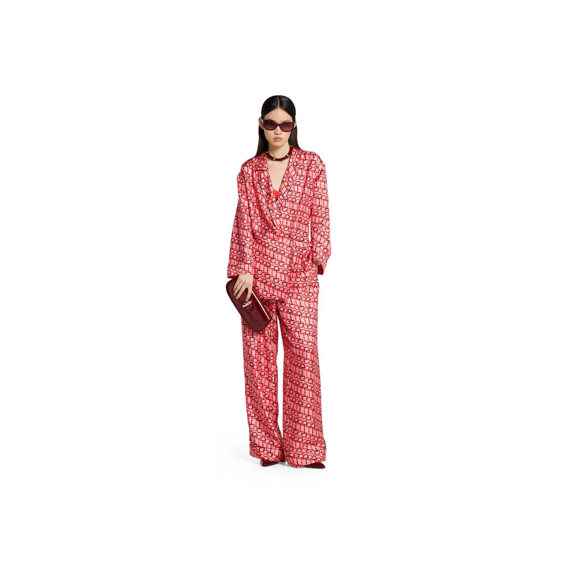 GUCCI Printed silk shirt with self-tie outlook