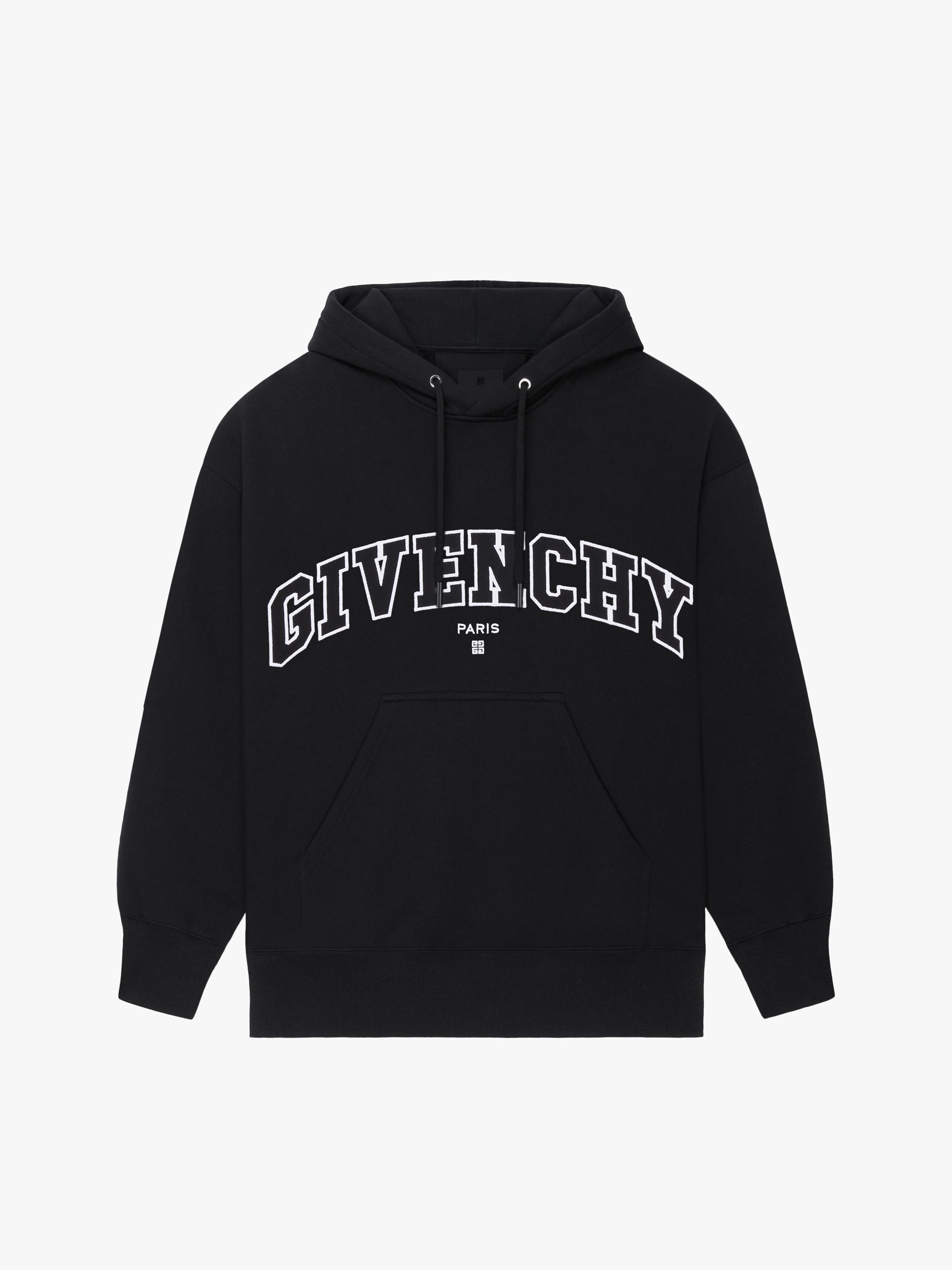 GIVENCHY COLLEGE SLIM FIT HOODIE IN FLEECE - 1