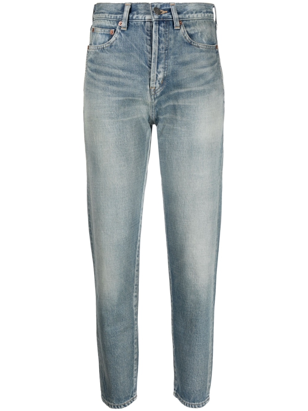 high-rise slim-fit tapered jeans - 1