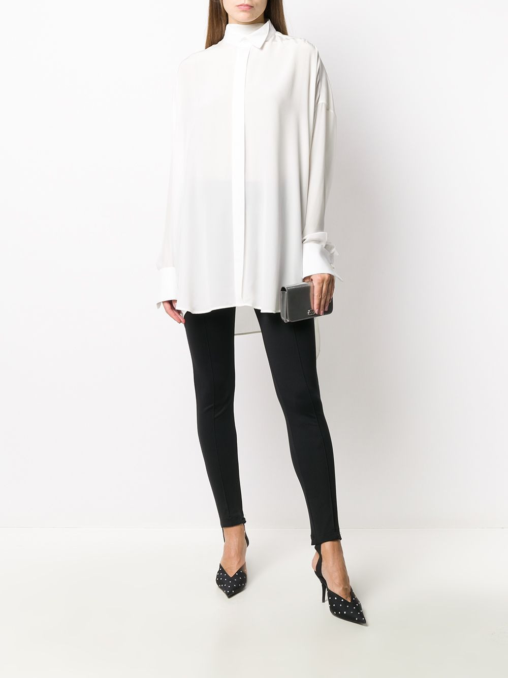 tuxedo scarf shirt - 2