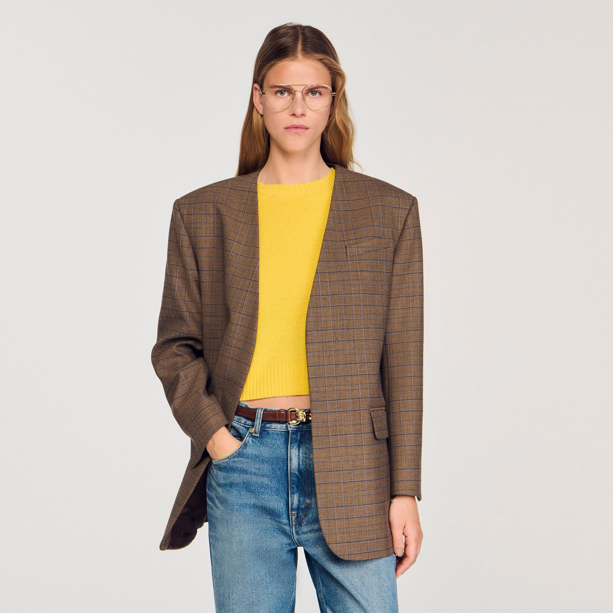 OVERSIZED CHECKED JACKET - 4