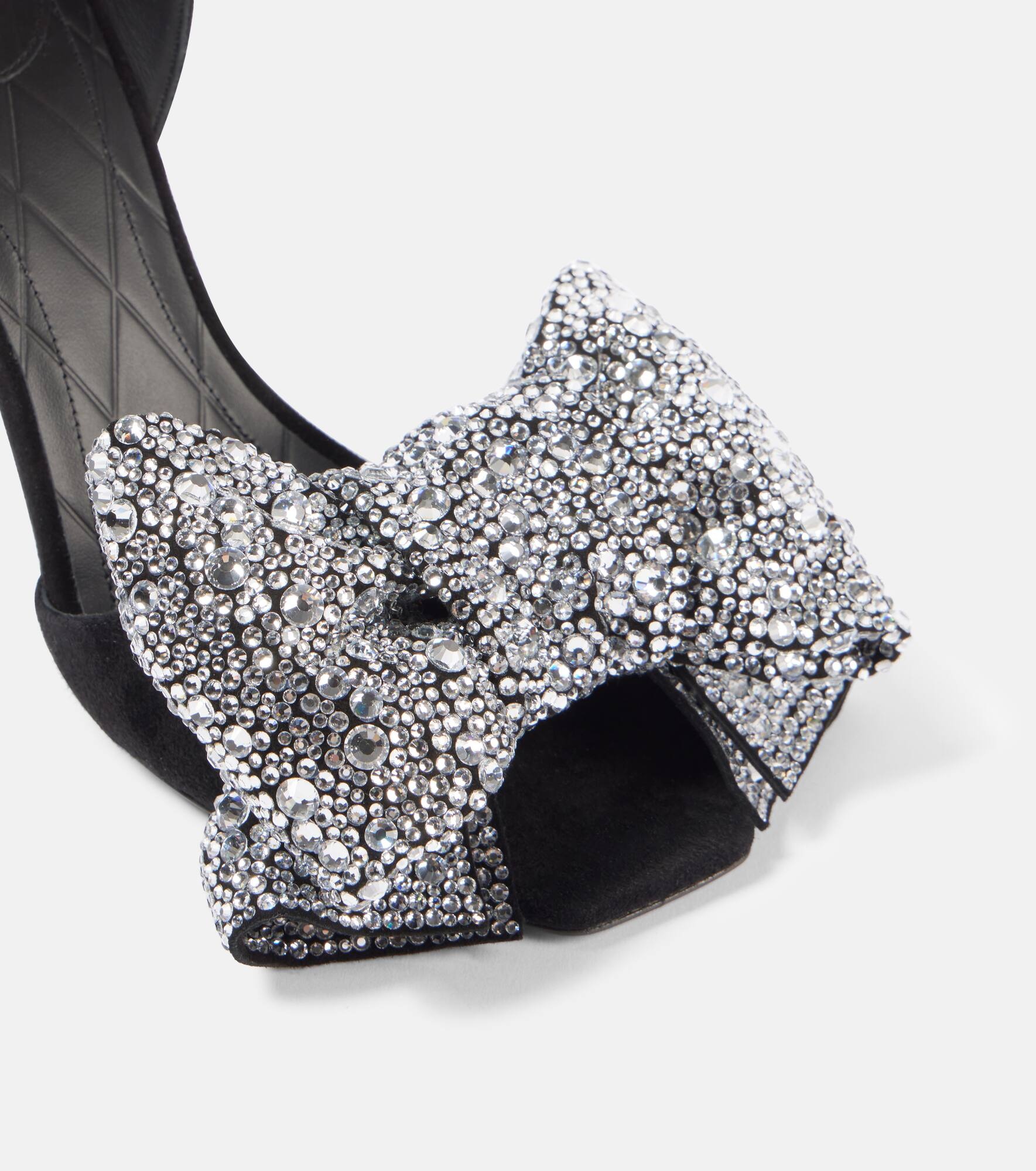 Ruby 95 embellished bow-detail suede pumps - 4