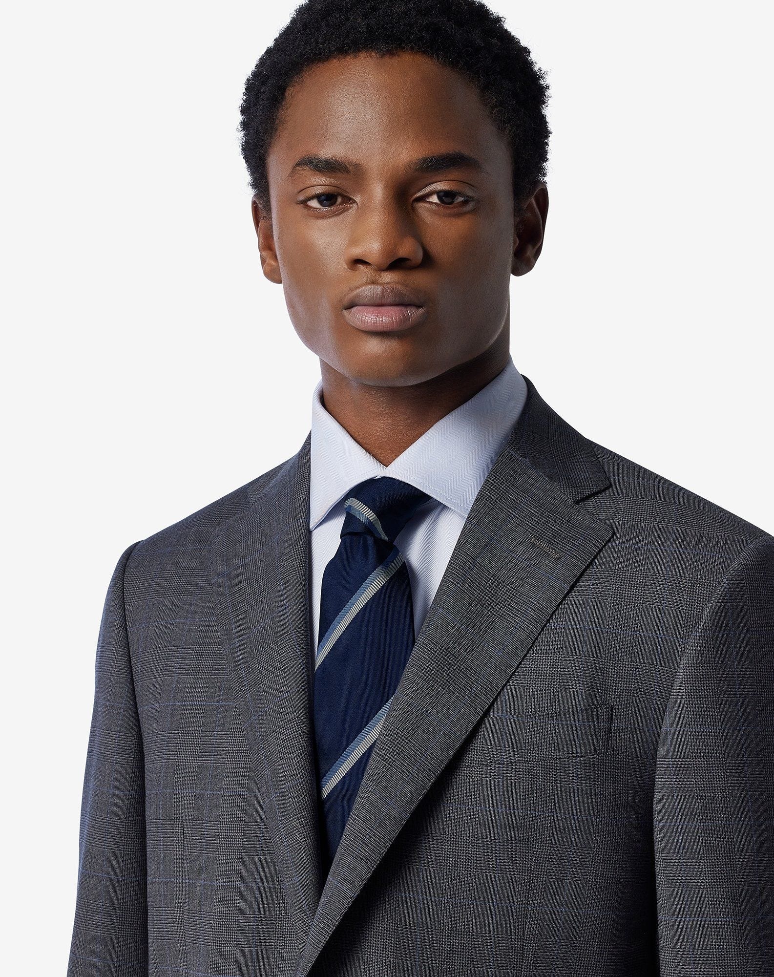 Regimental blue silk tie - 2