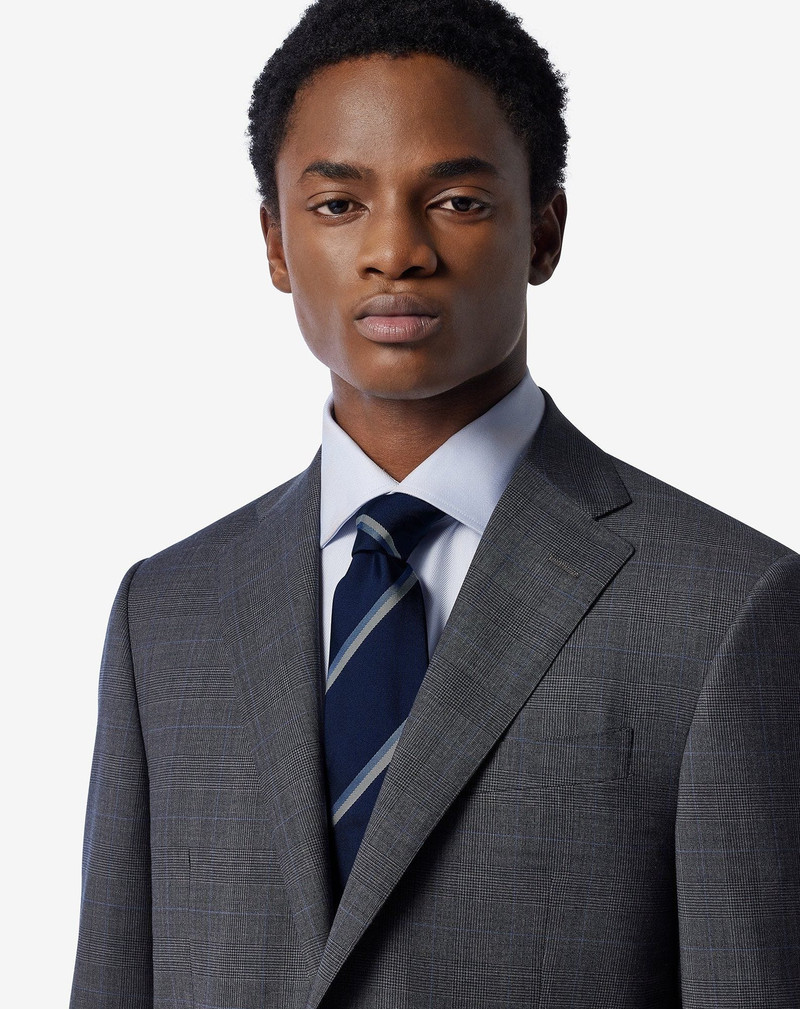 CORNELIANI Regimental blue silk tie outlook