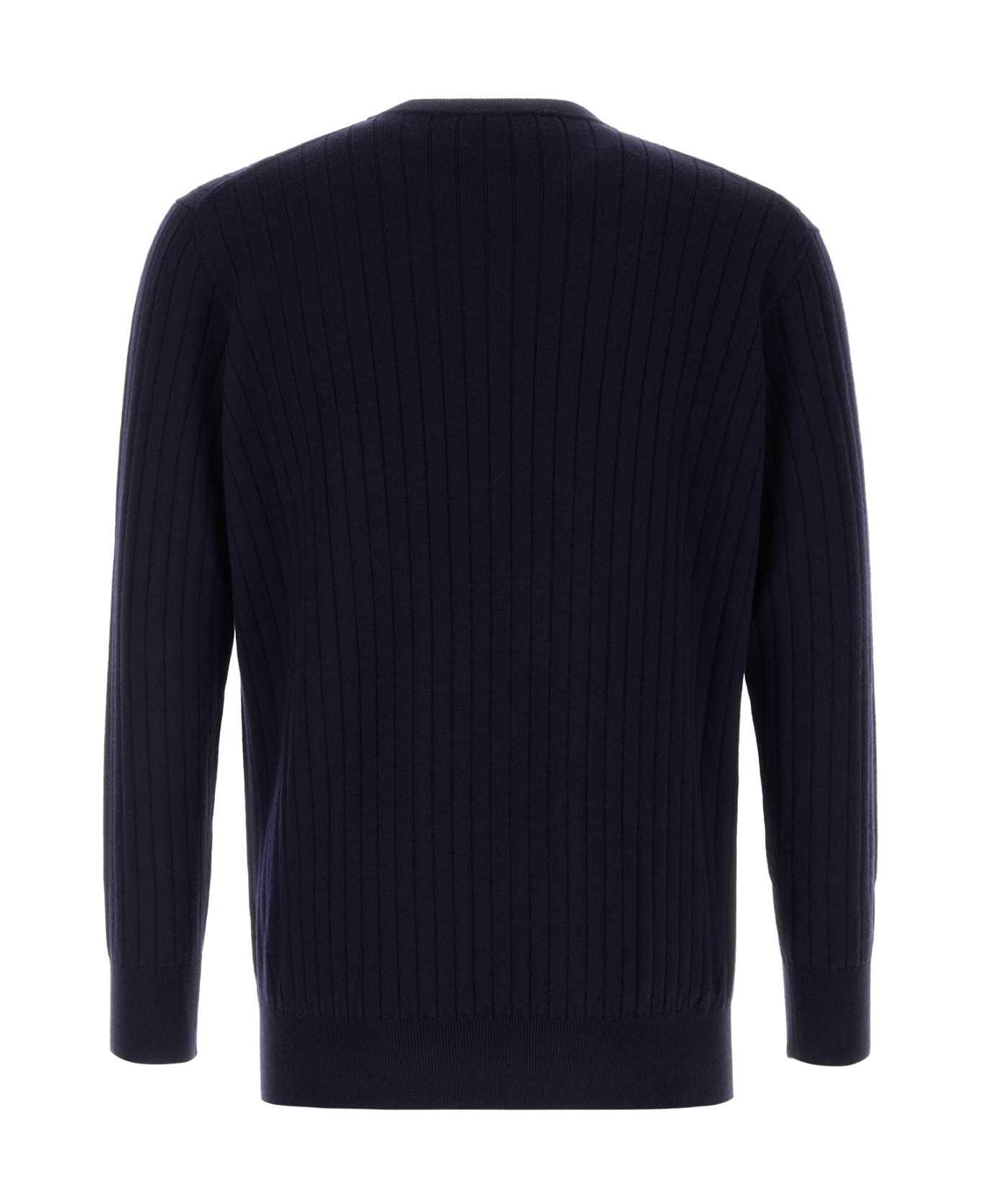 Dark Blue Wool Sweater - 2