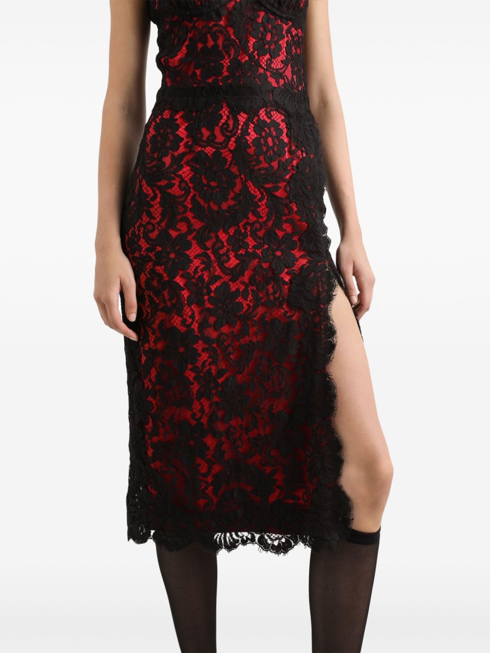 floral-lace midi dress - 5