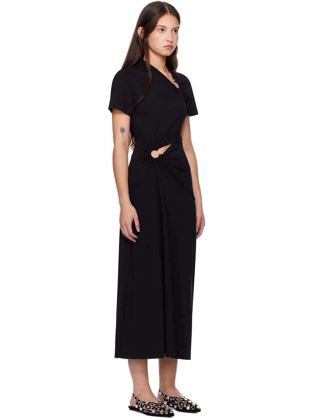 Black Long Piercing Maxi Dress - 2