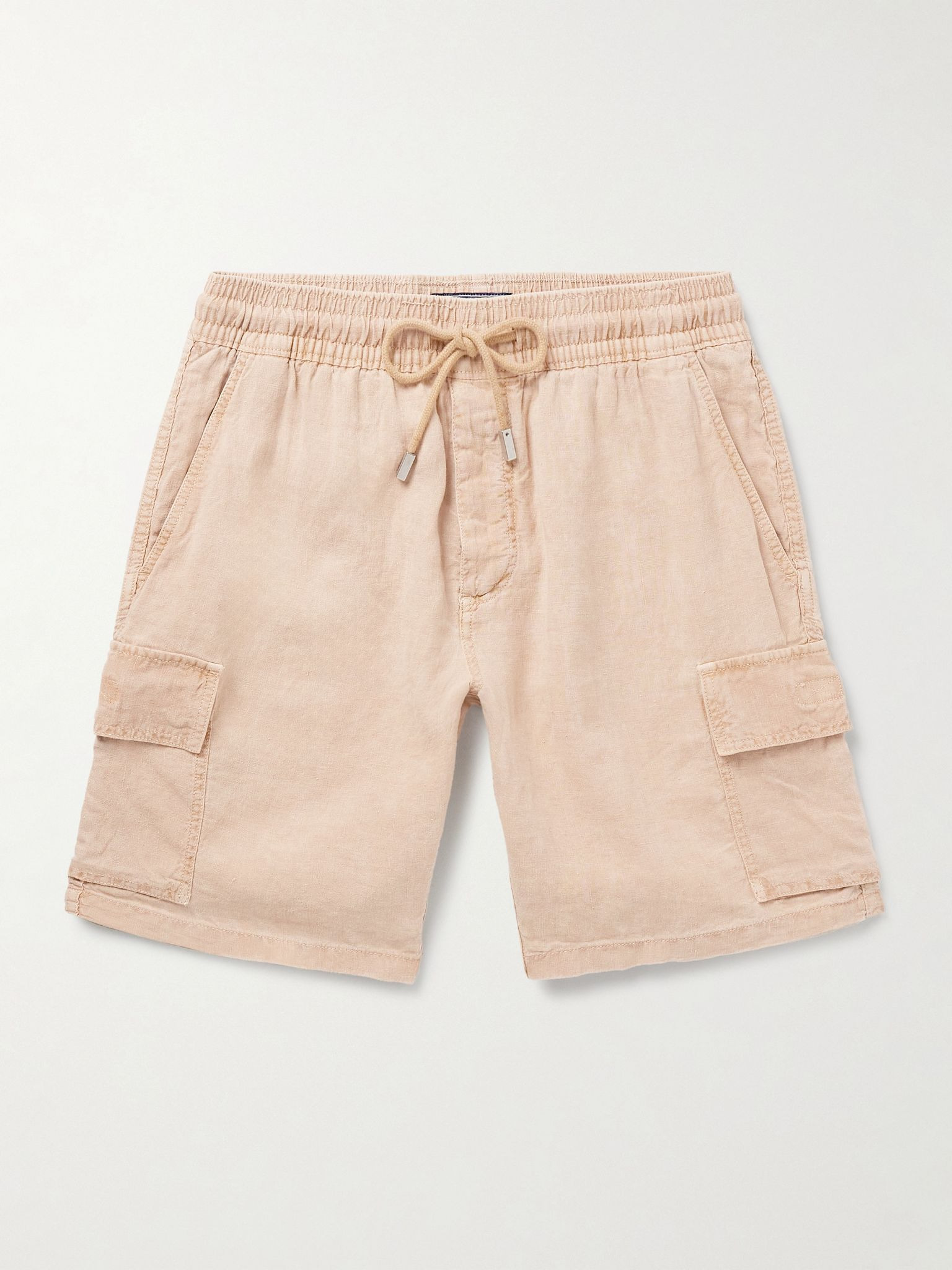 Baie Straight-Leg Linen Drawstring Cargo Shorts Brown - 1