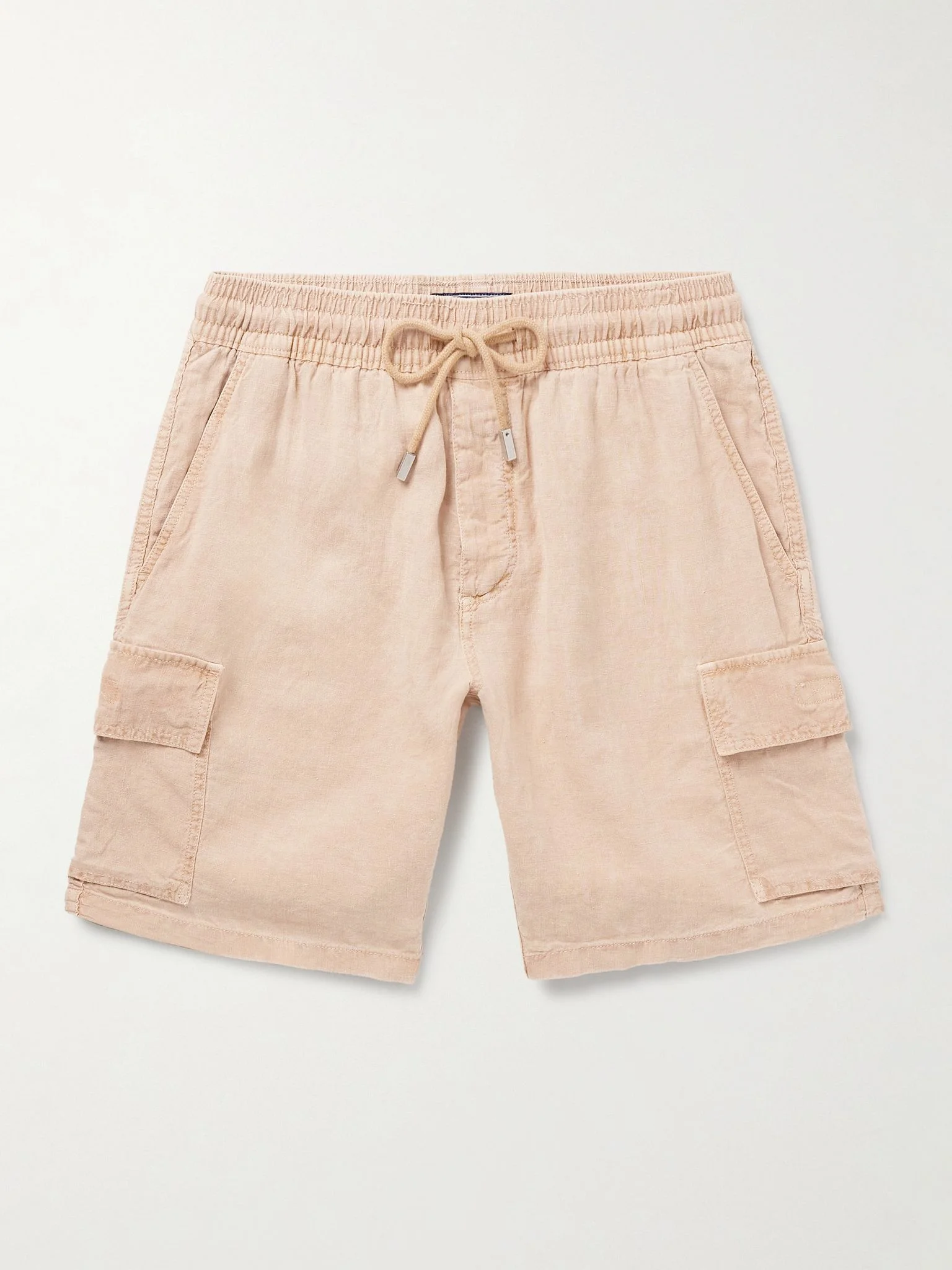 Baie Straight-Leg Linen Drawstring Cargo Shorts Brown - 1