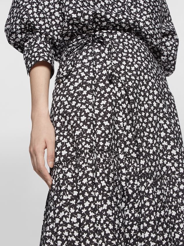 MICRO FLOWER PRINT COTTON POPLIN SKIRT - 4