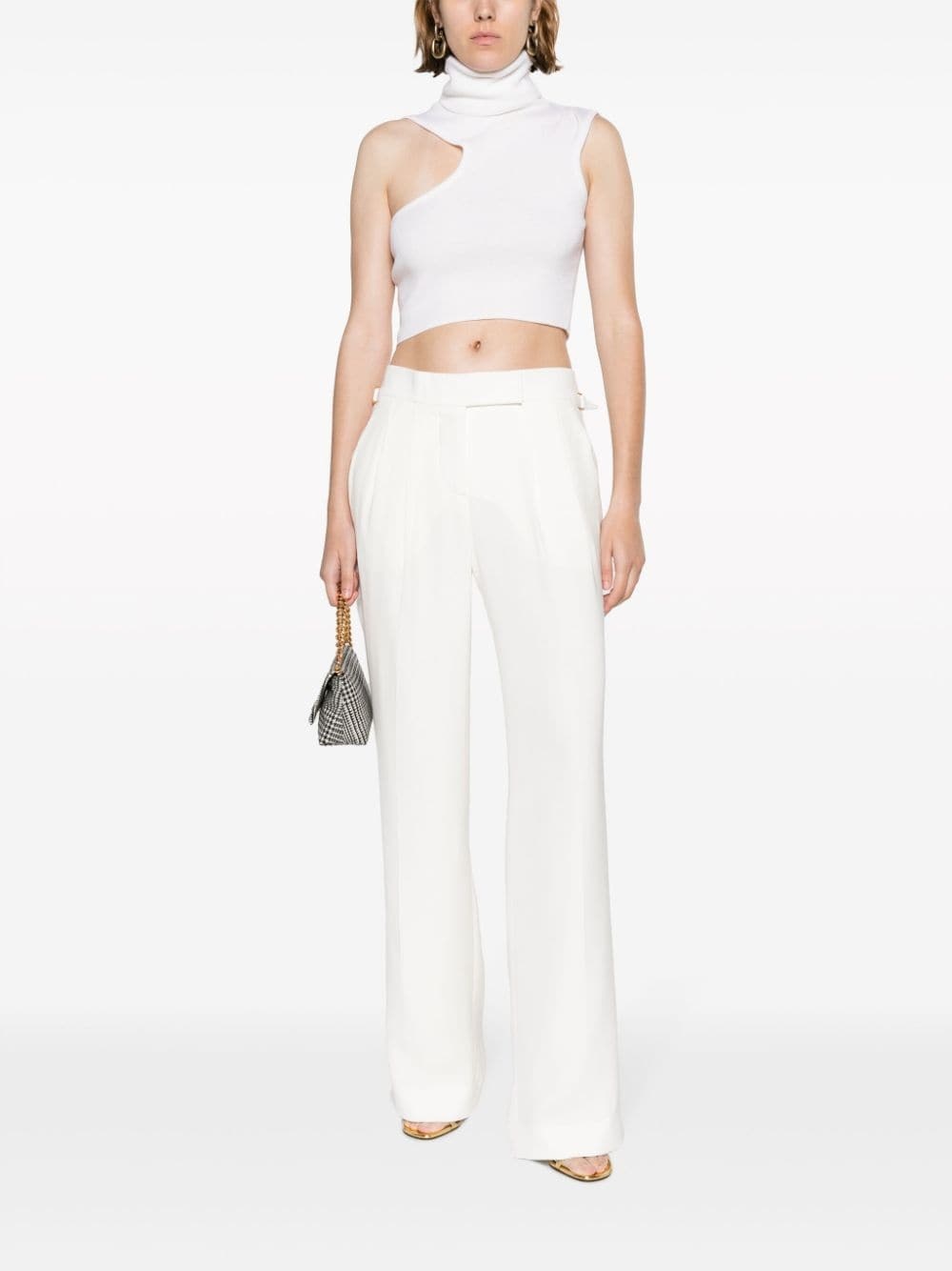 pleat-detail straight-leg trousers - 2