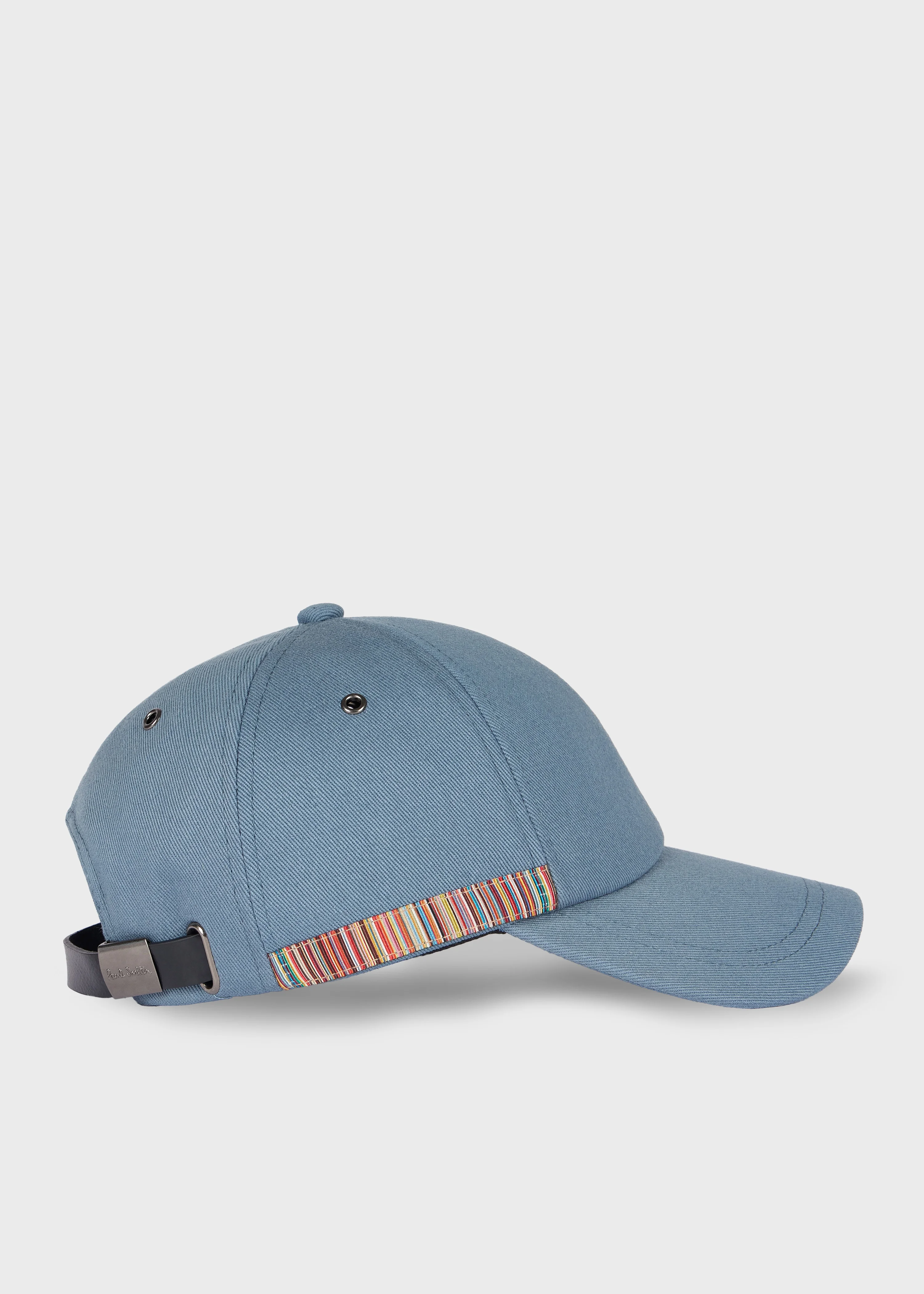 Light Blue 'Signature Stripe' Trim Baseball Cap - 1