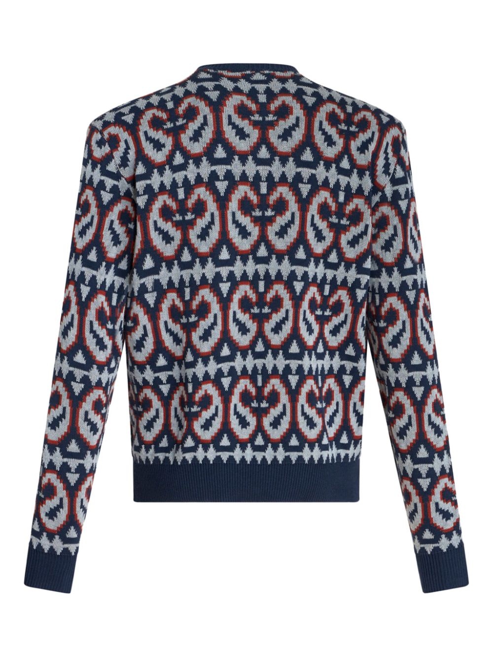paisley-jacquard cotton blend cardigan - 7