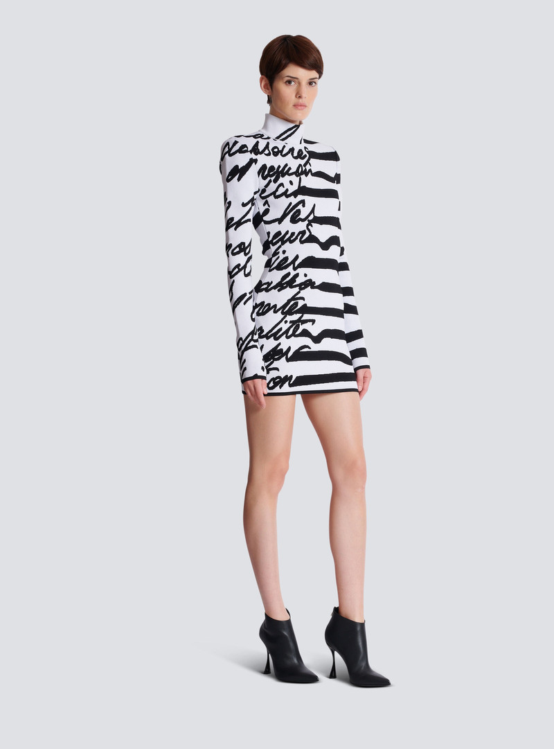 Striped "Love Letter" jacquard knit dress 3