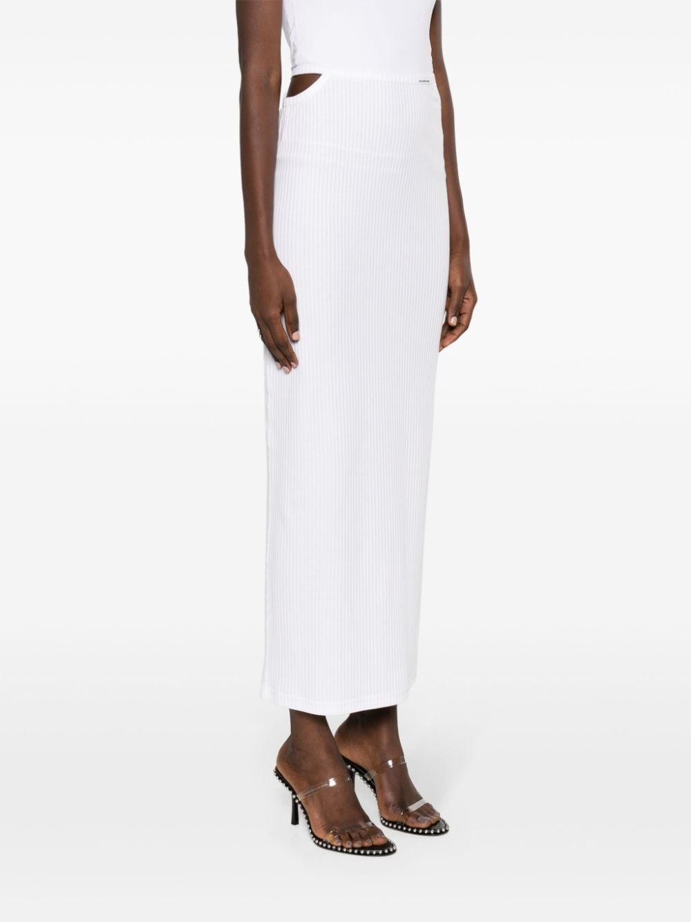cut-out cotton maxi skirt - 3