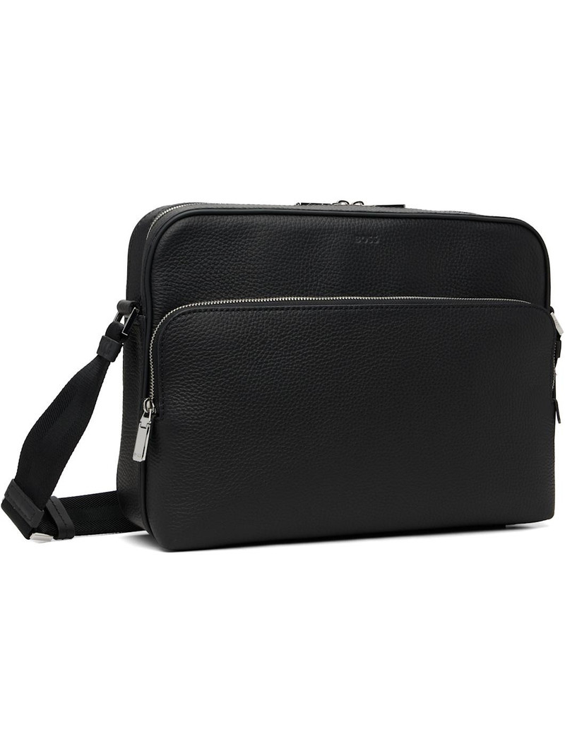 BOSS Black Grained Leather Bag outlook