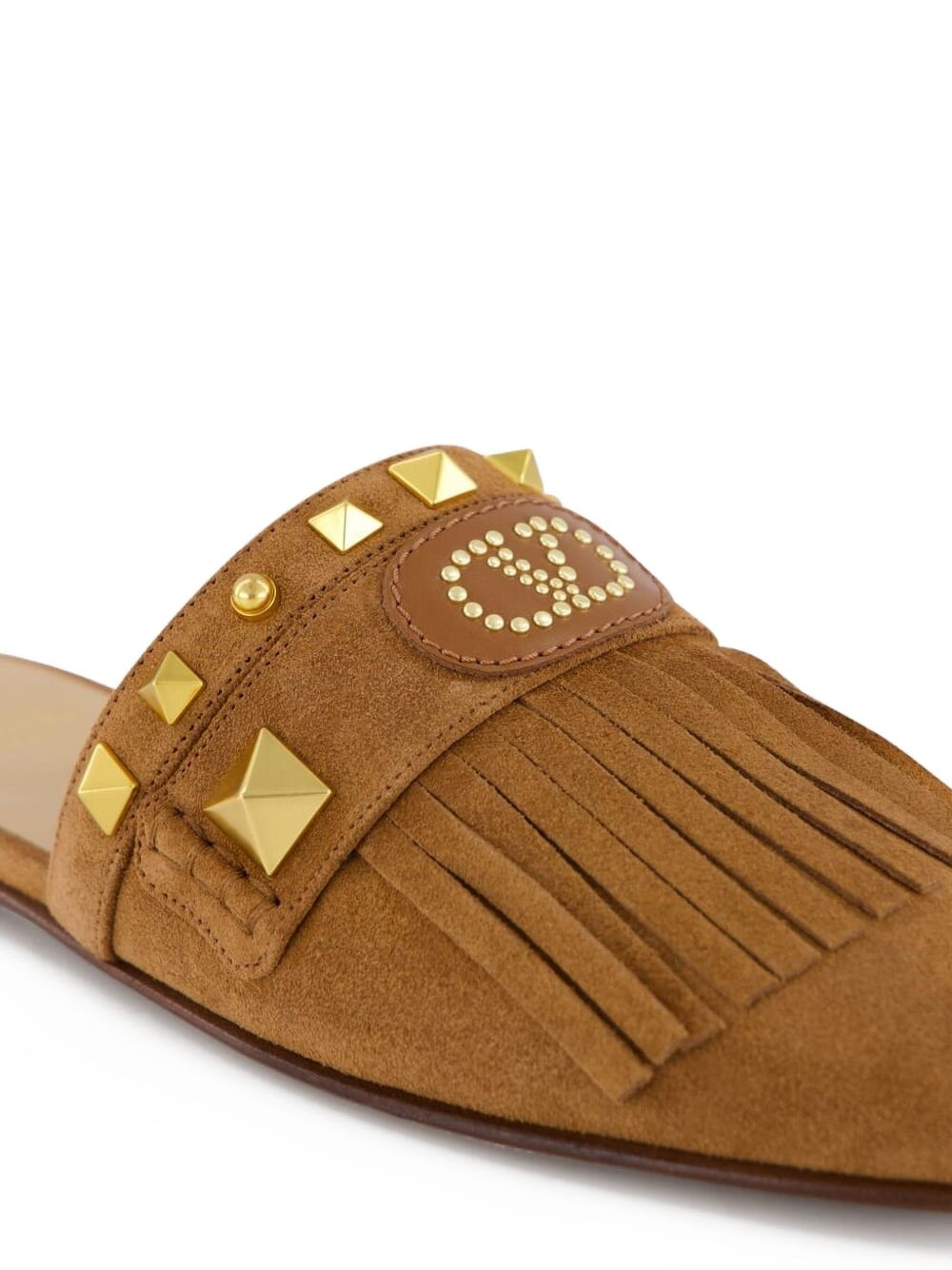 Plaster Caster fringed slide mules - 4