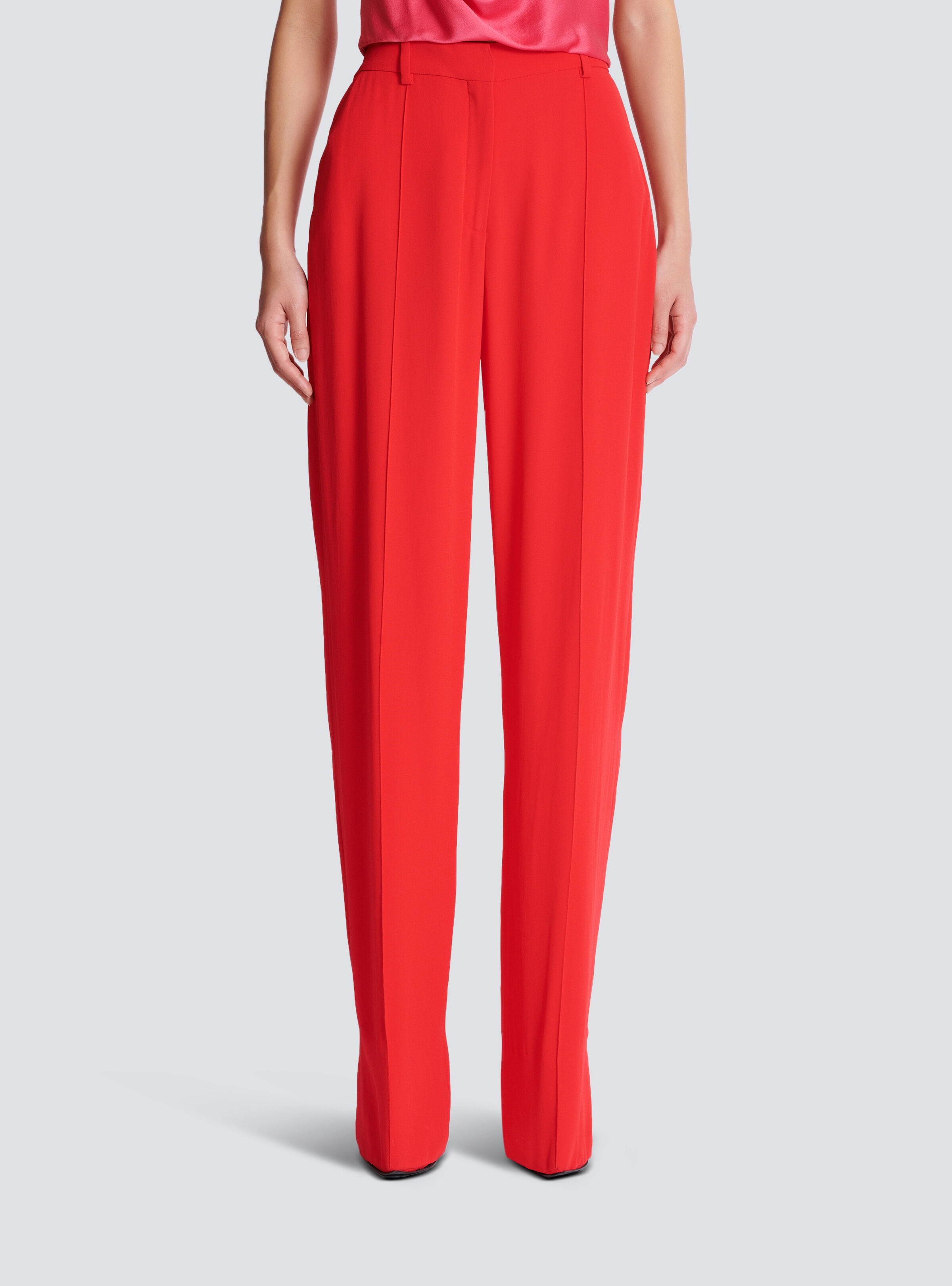 Crepe straight-leg tailored trousers - 5