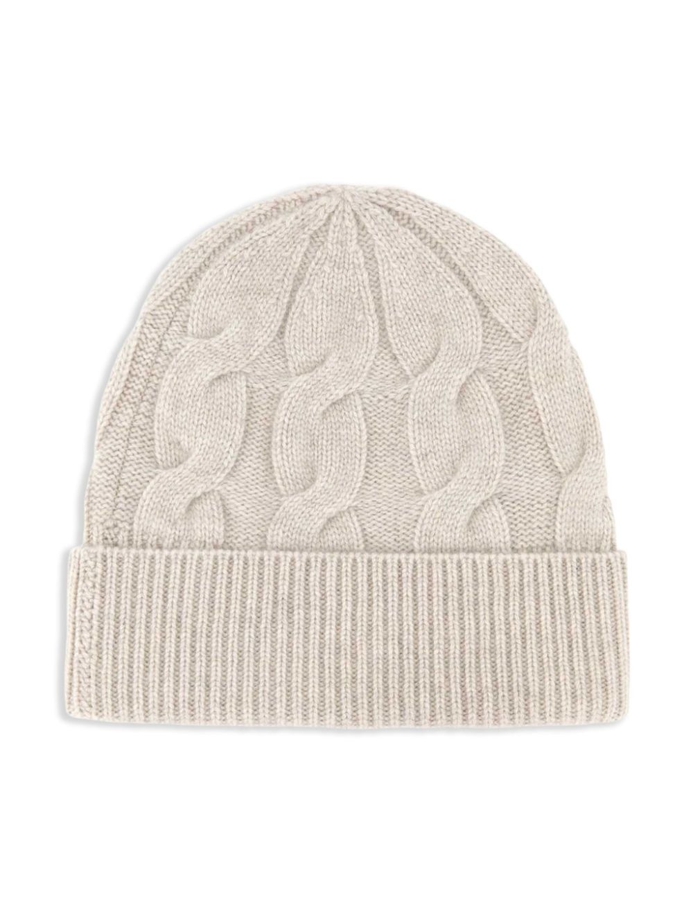cable-knit cashmere beanie - 2