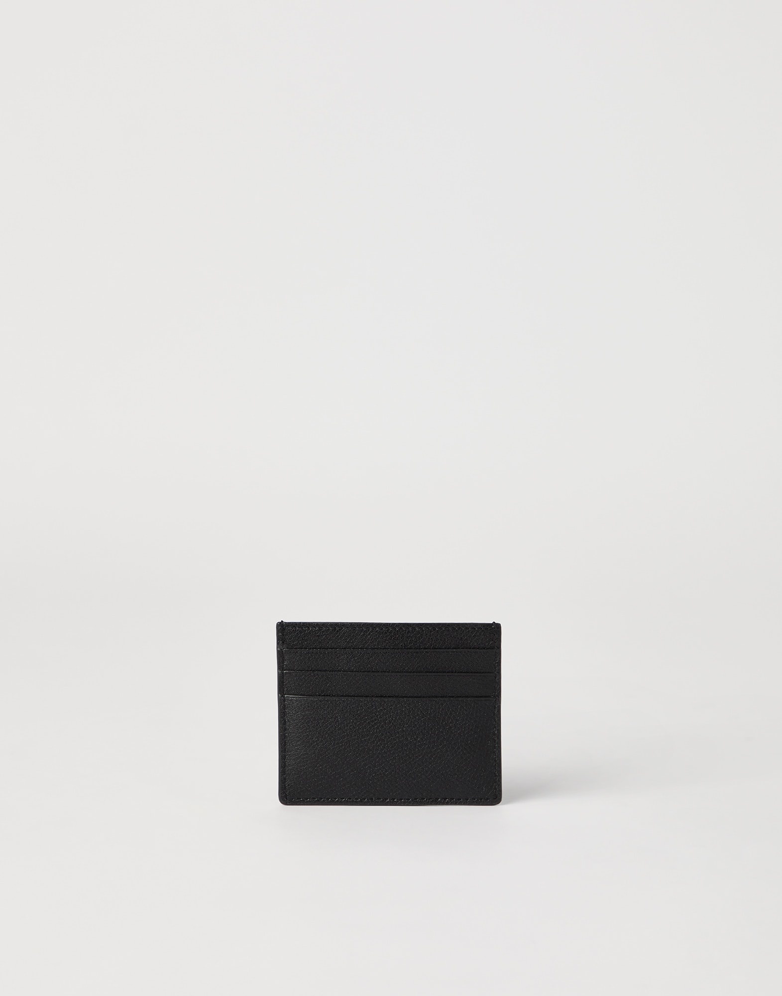 Grained leather card case - 2