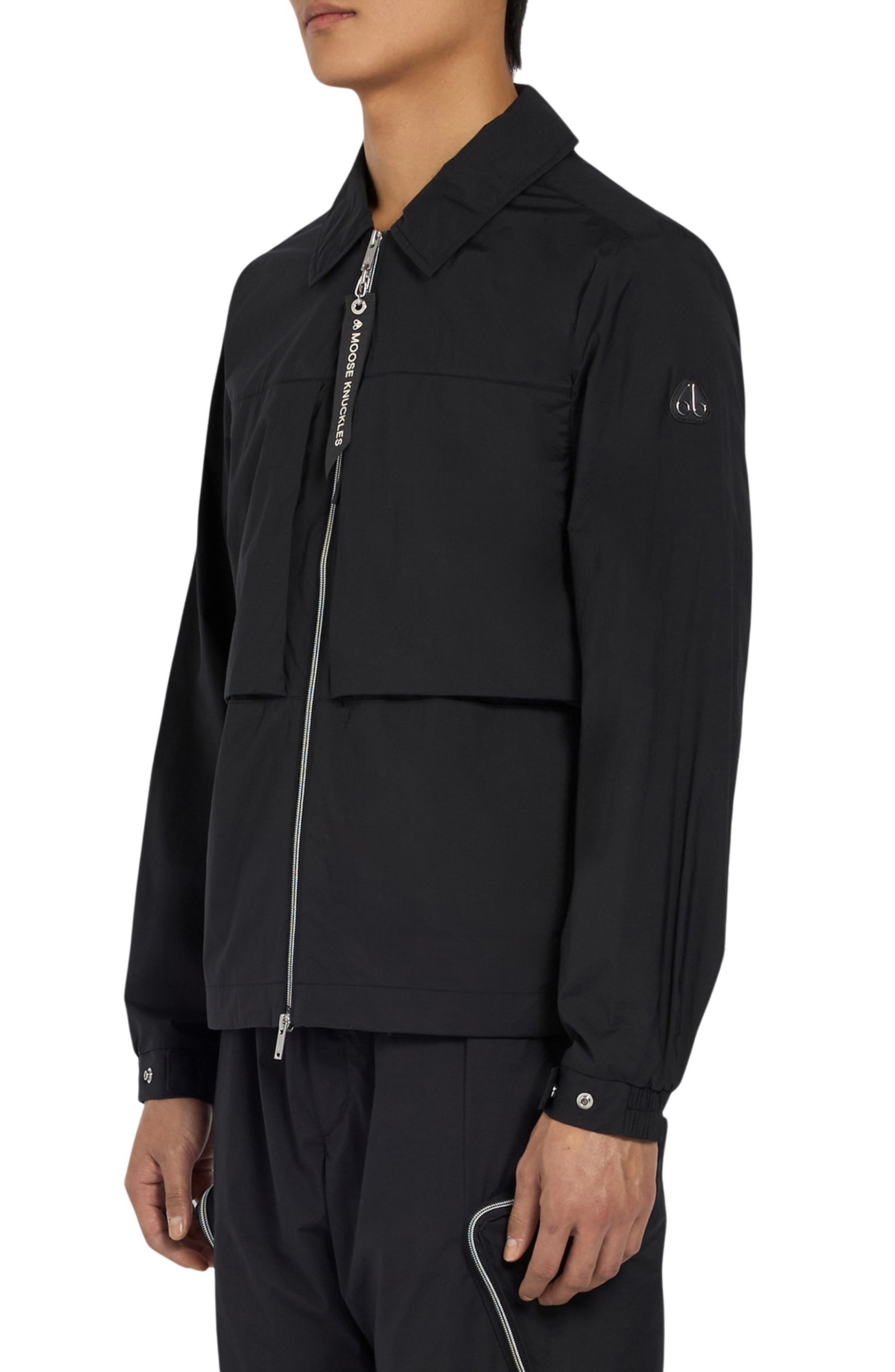 Moose Knuckles Waverly Water Repellent Stretch Shirt Jacket in Navy at Nordstrom - 3
