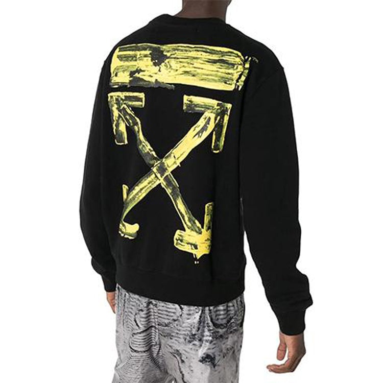 Off-White Graffiti Arrow Long-Sleeve Fleece Men Black OMBA025F19E300101060 - 4