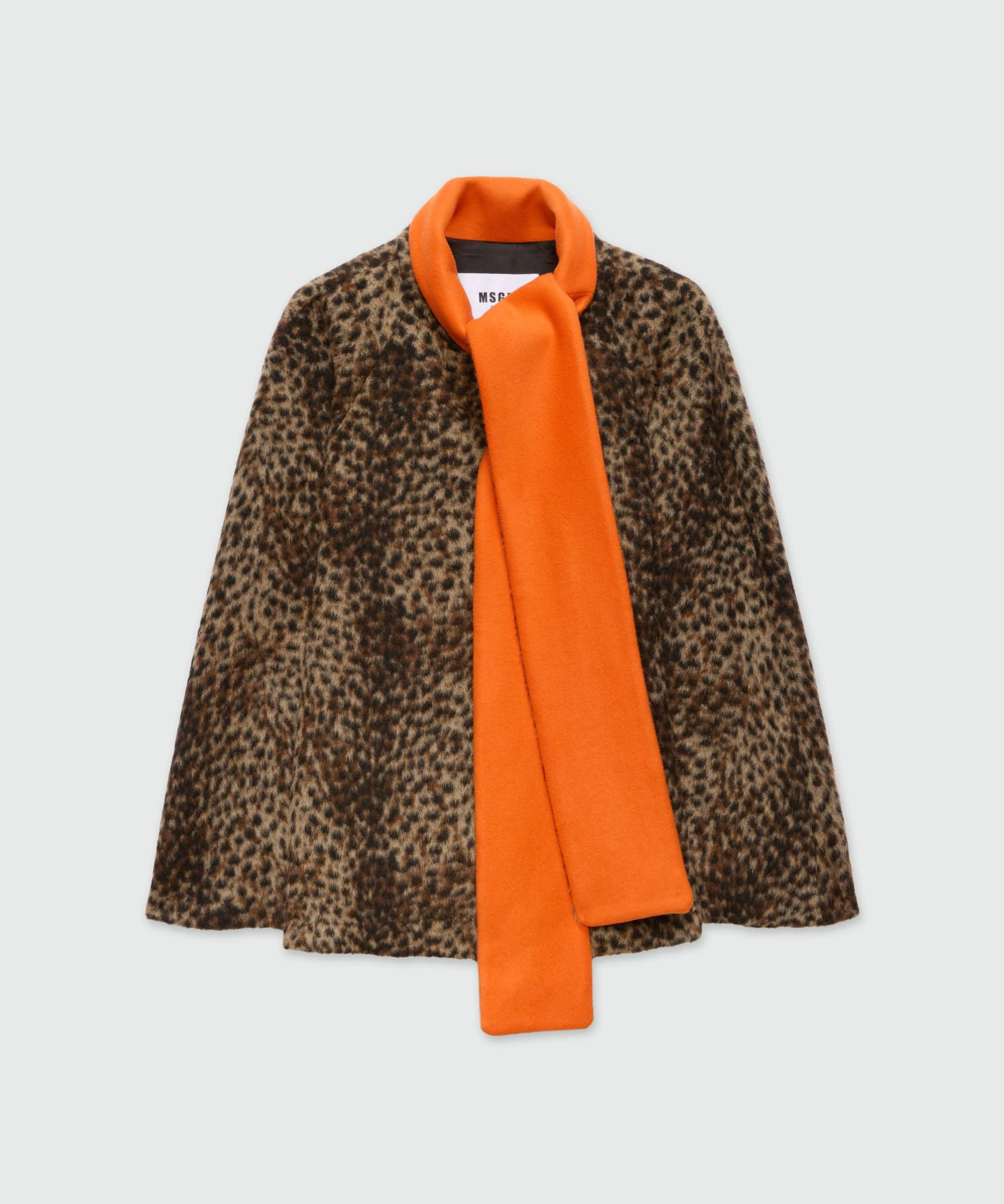 Woolen cloth cape with lynx-effect pattern - 1