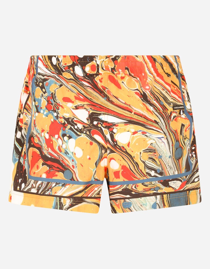 Short swim trunks with marbled print - 3