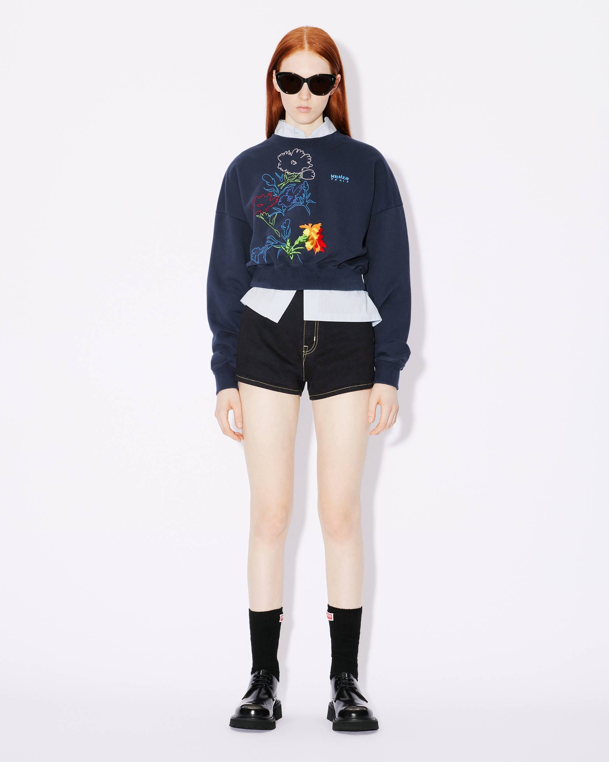 'KENZO Drawn Flowers' embroidered sweatshirt - 5