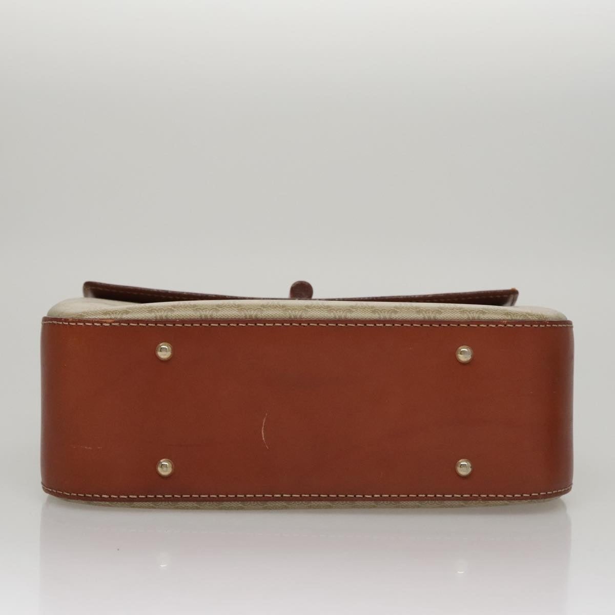 CELINE Macadam Canvas Hand Bag Beige Gold - 5
