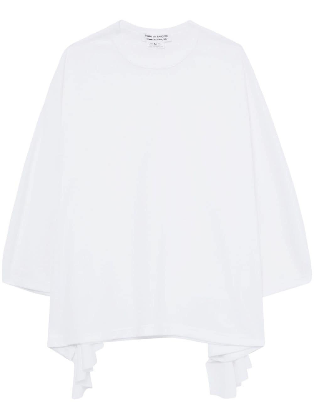 draped-detail crew-neck blouse - 1