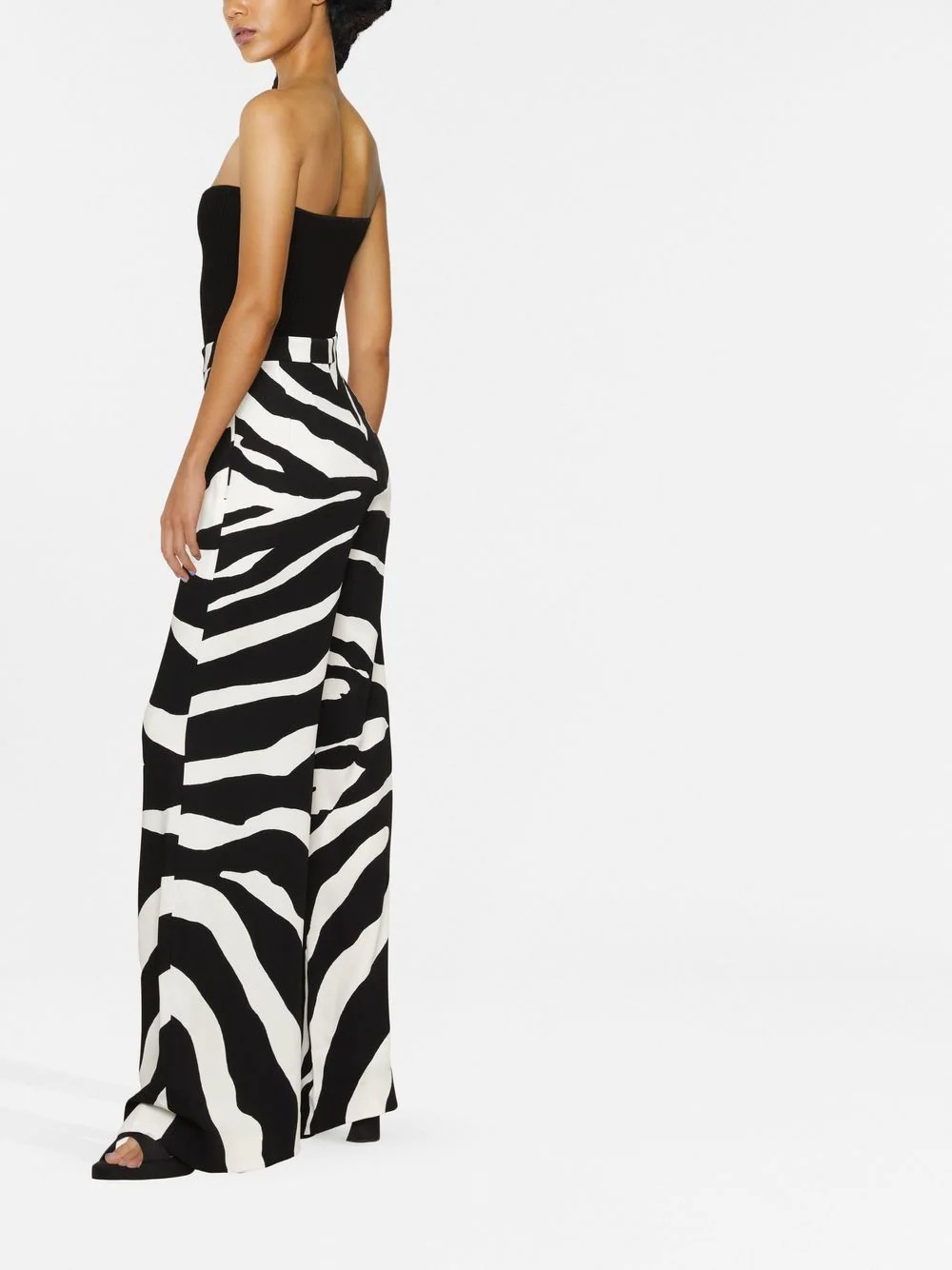 zebra-print flared trousers - 3