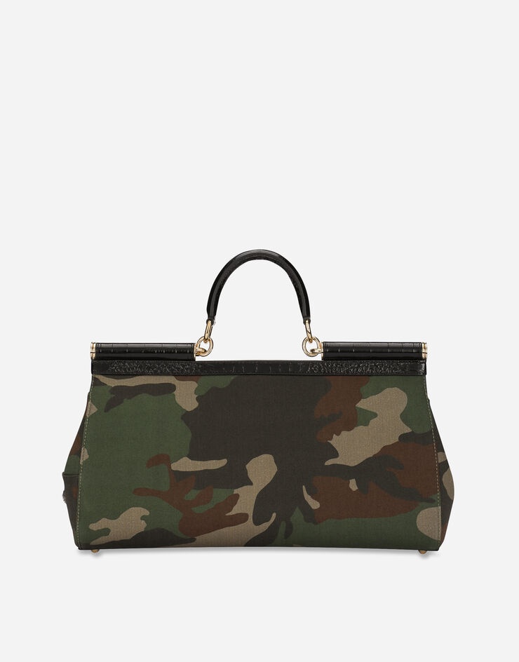 Camouflage patchwork Sicily bag with appliqués - 5