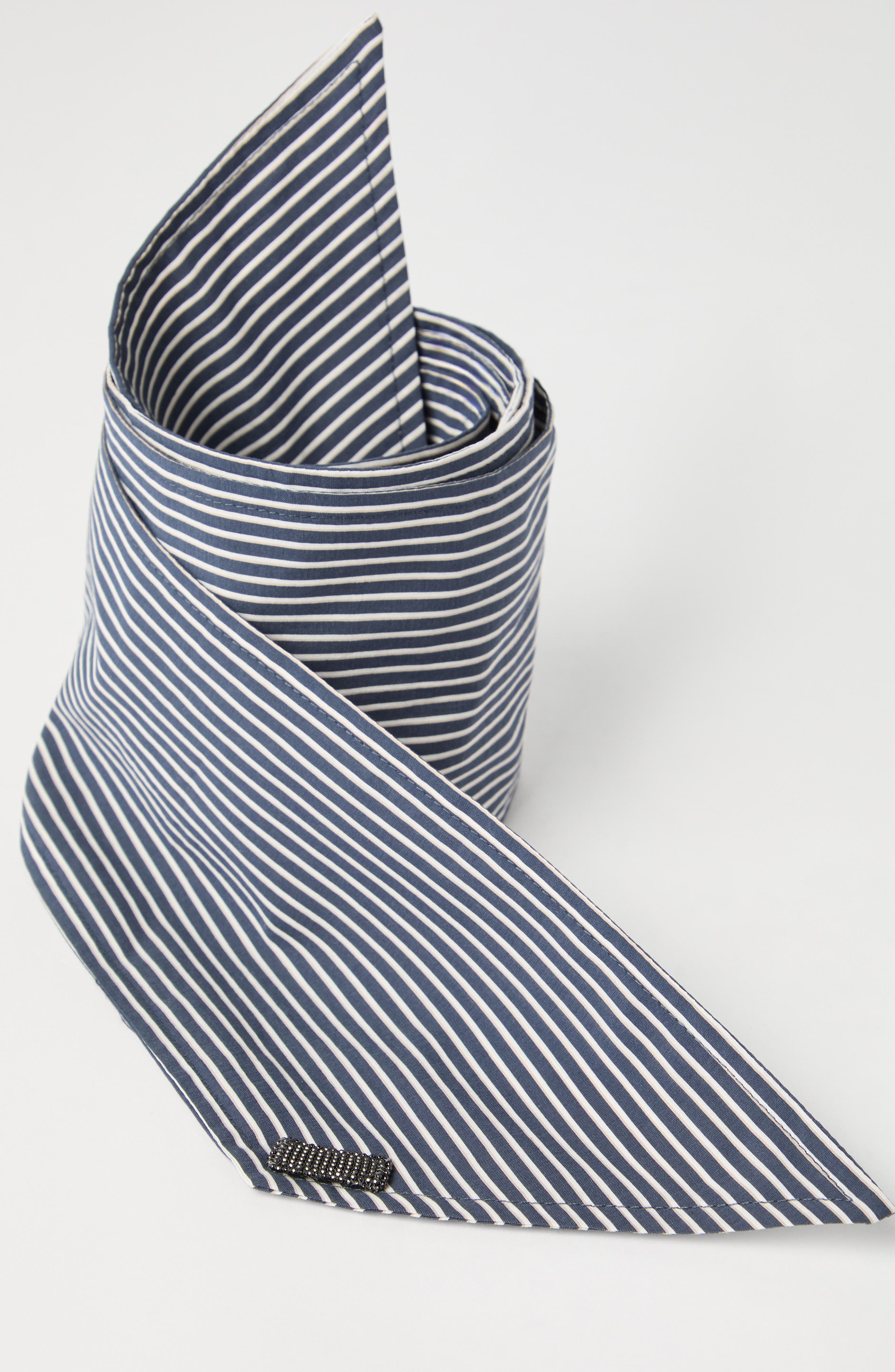Brunello Cucinelli Poplin foulard with monili in Blue at Nordstrom - 3
