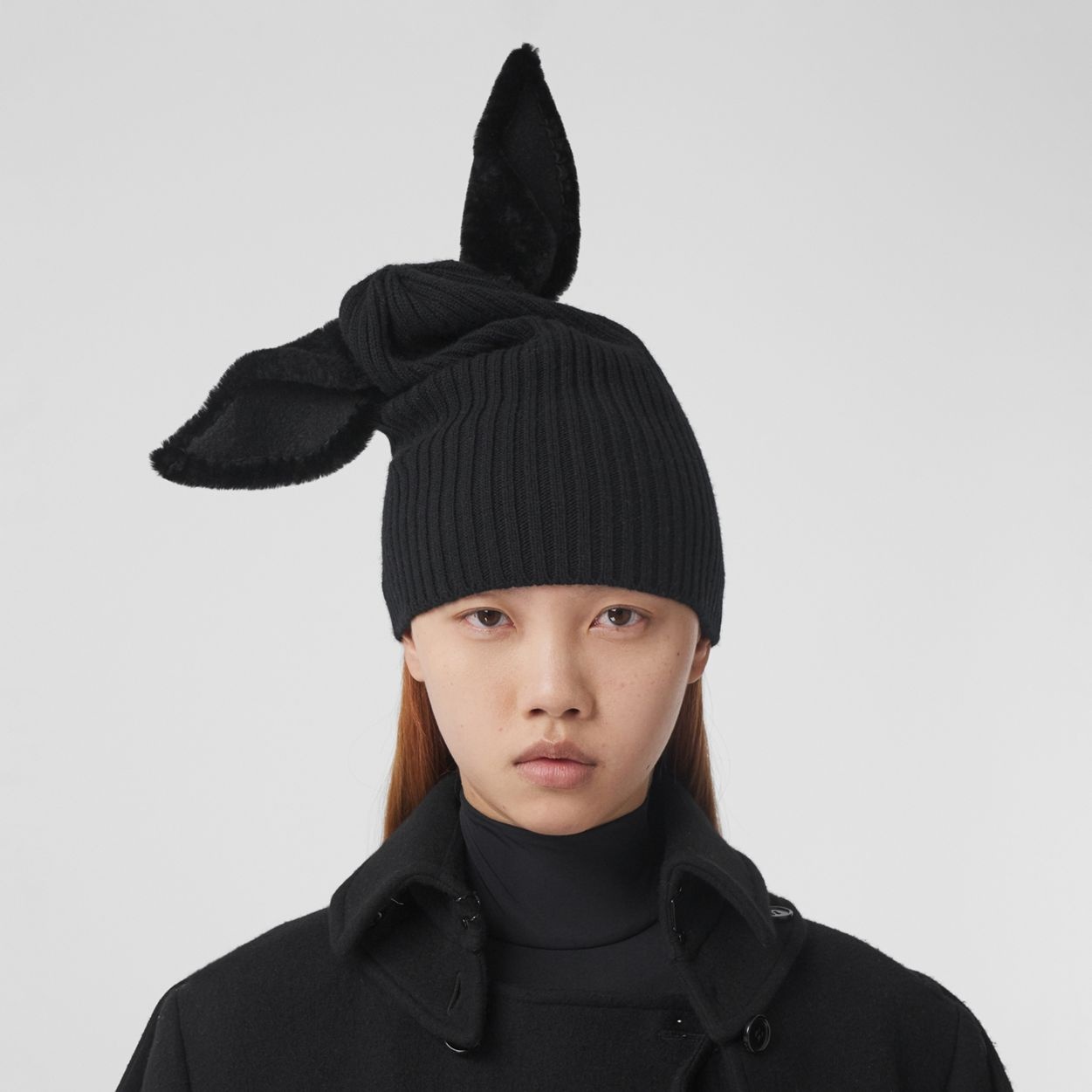 Shearling Deer Detail Wool Blend Beanie - 2