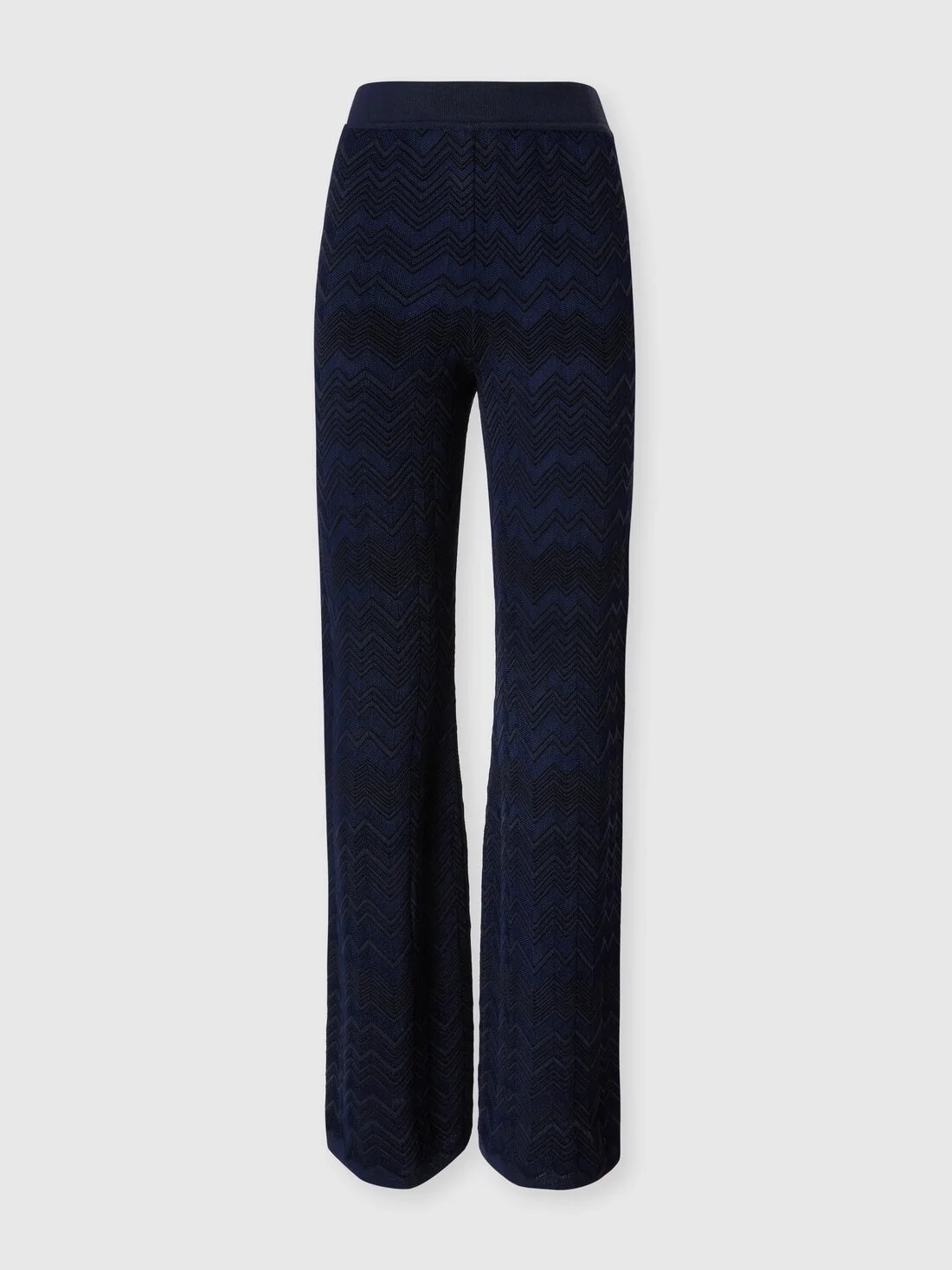 Zig zag viscose and wool straight-leg trousers - 1