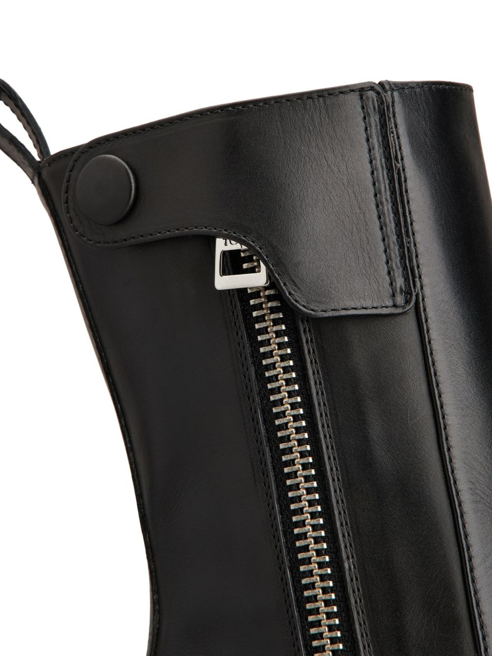 leather zip-fastening block-heel boots - 5