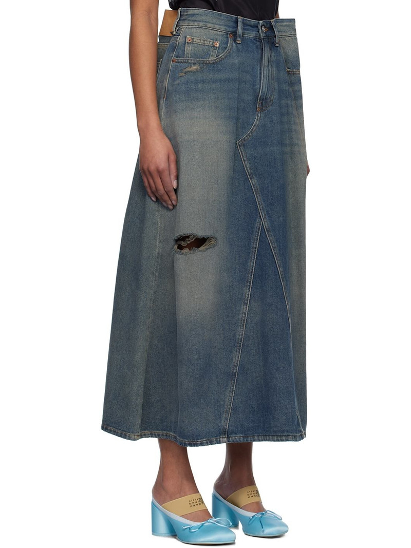 Blue Darting Denim Midi Skirt 2