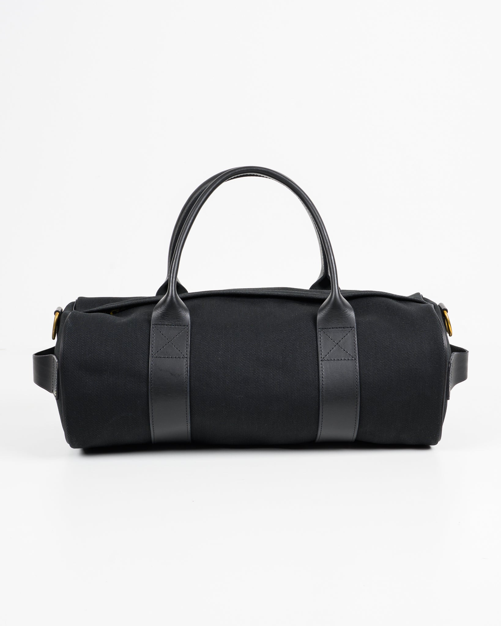 IHE-24-BLK 21oz Denim and Buttero Leather Holdall - Superblack - 9