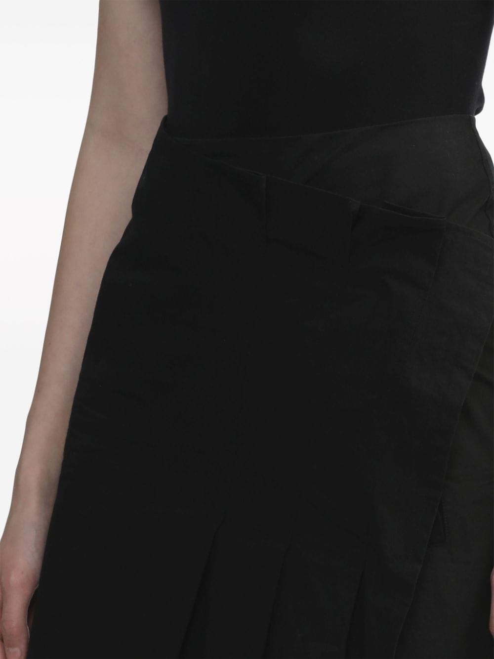 asymmetric poplin midi skirt - 5