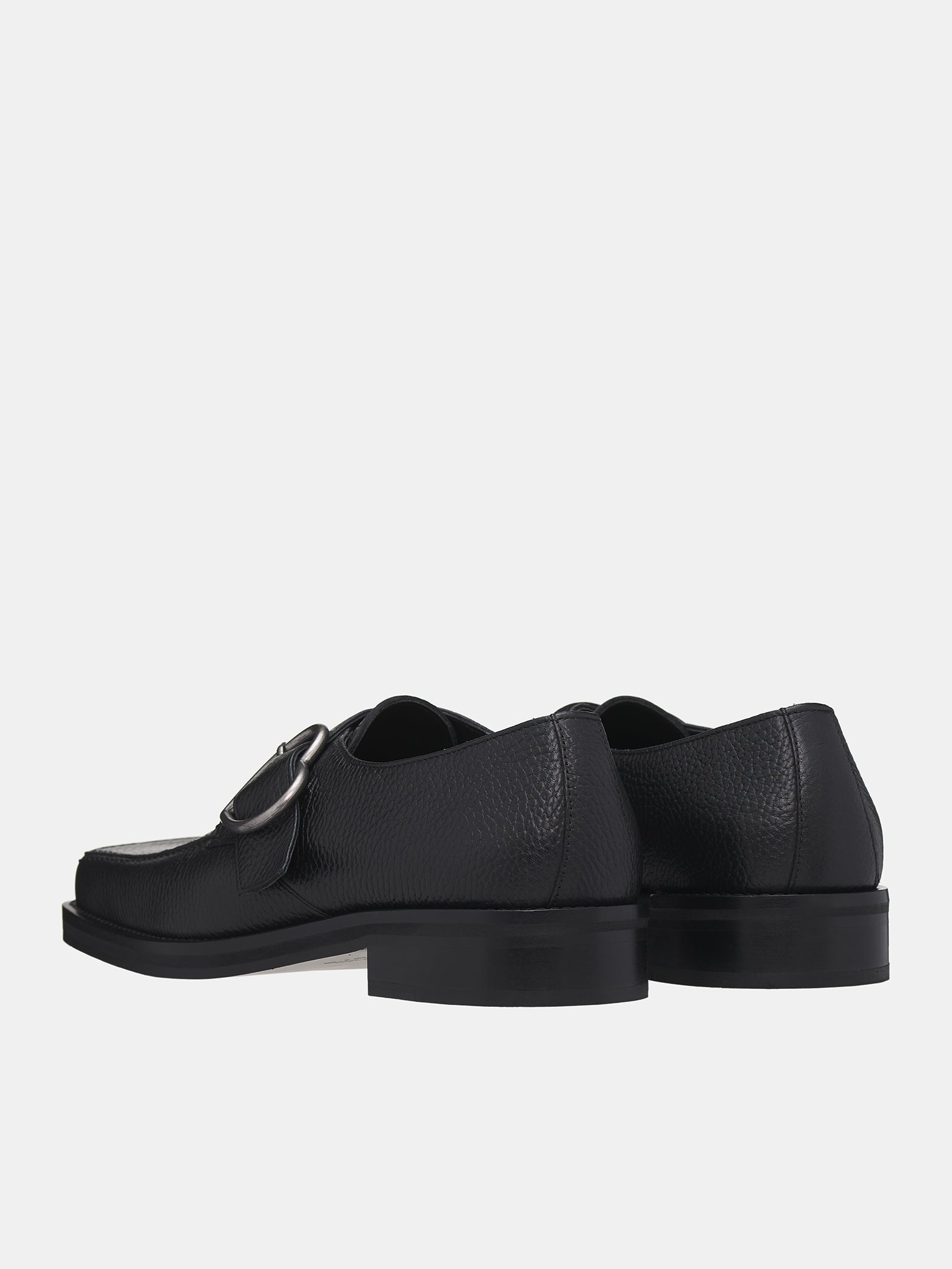 Square Toe Buckle Loafers - 5