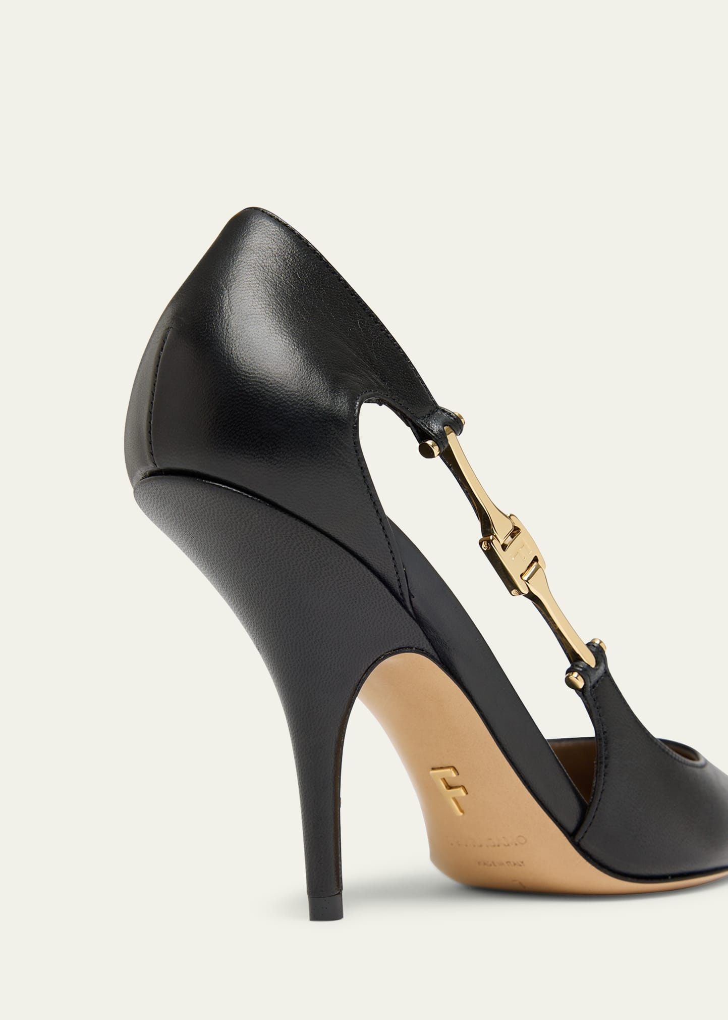 Tulip Leather Side Strap Pumps - 4